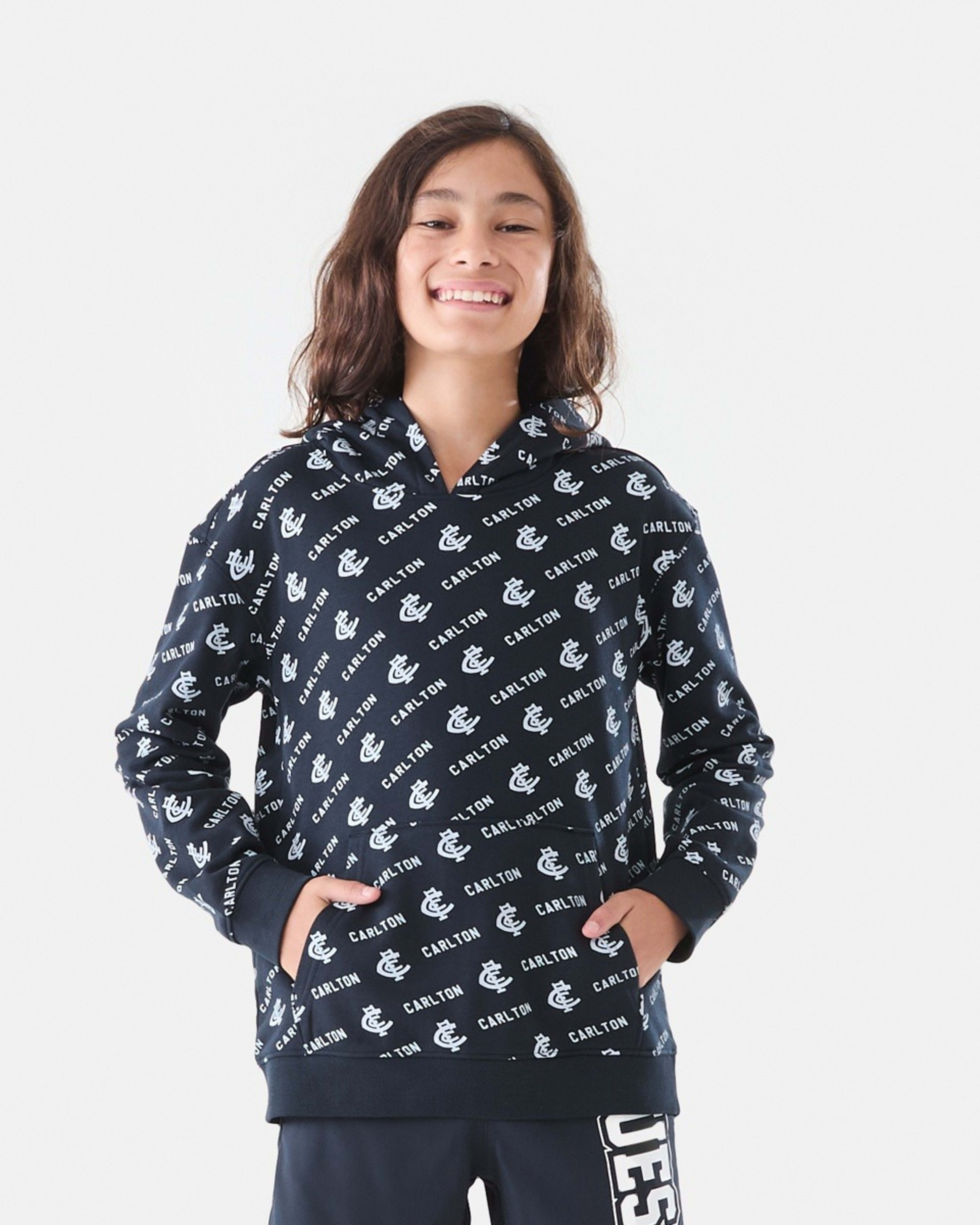 4 Official AFL Kids All Over Print Hoodie Carlton, 4 of 9