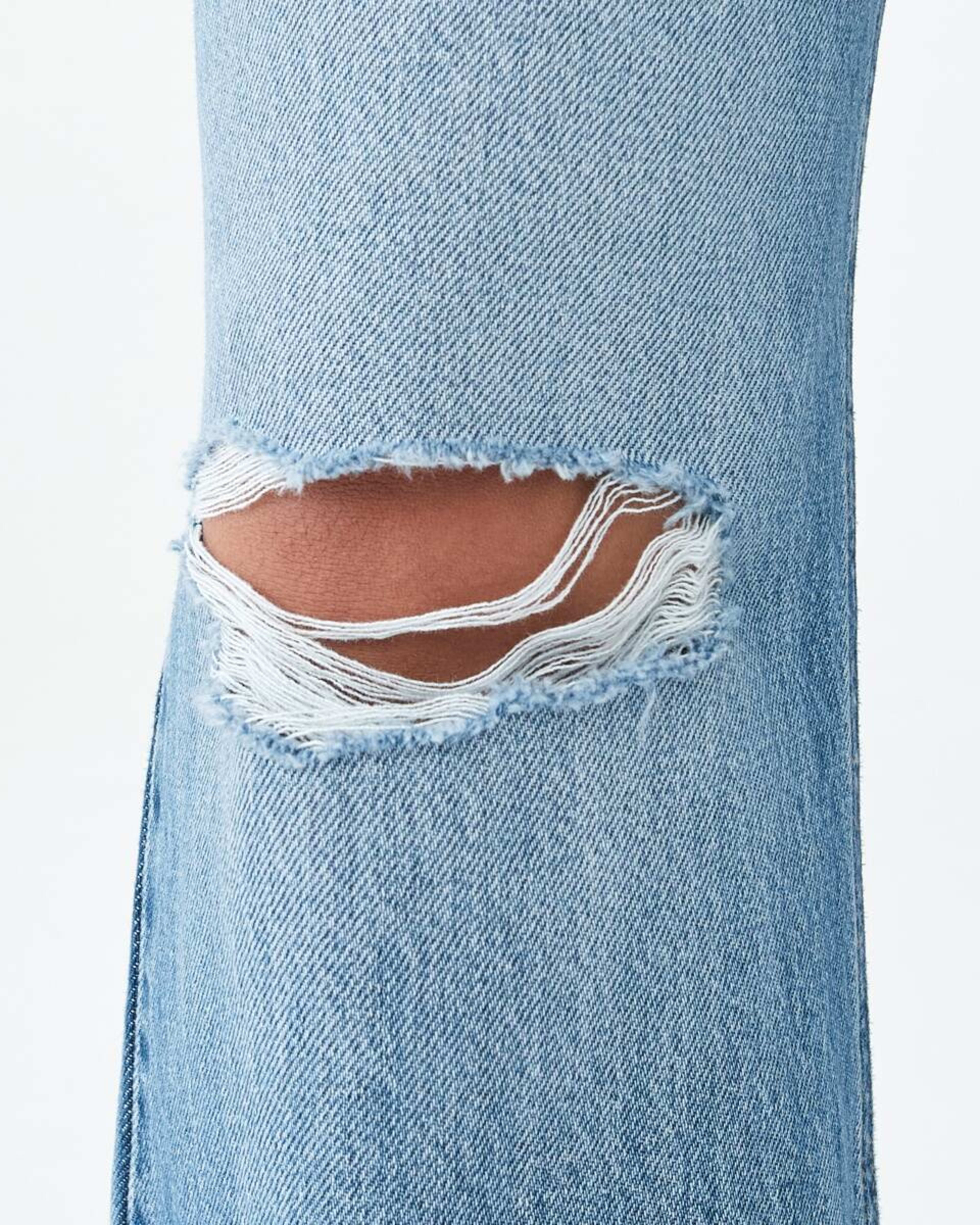 9 Distressed Straight Jeans Mid Wash, 9 of 9