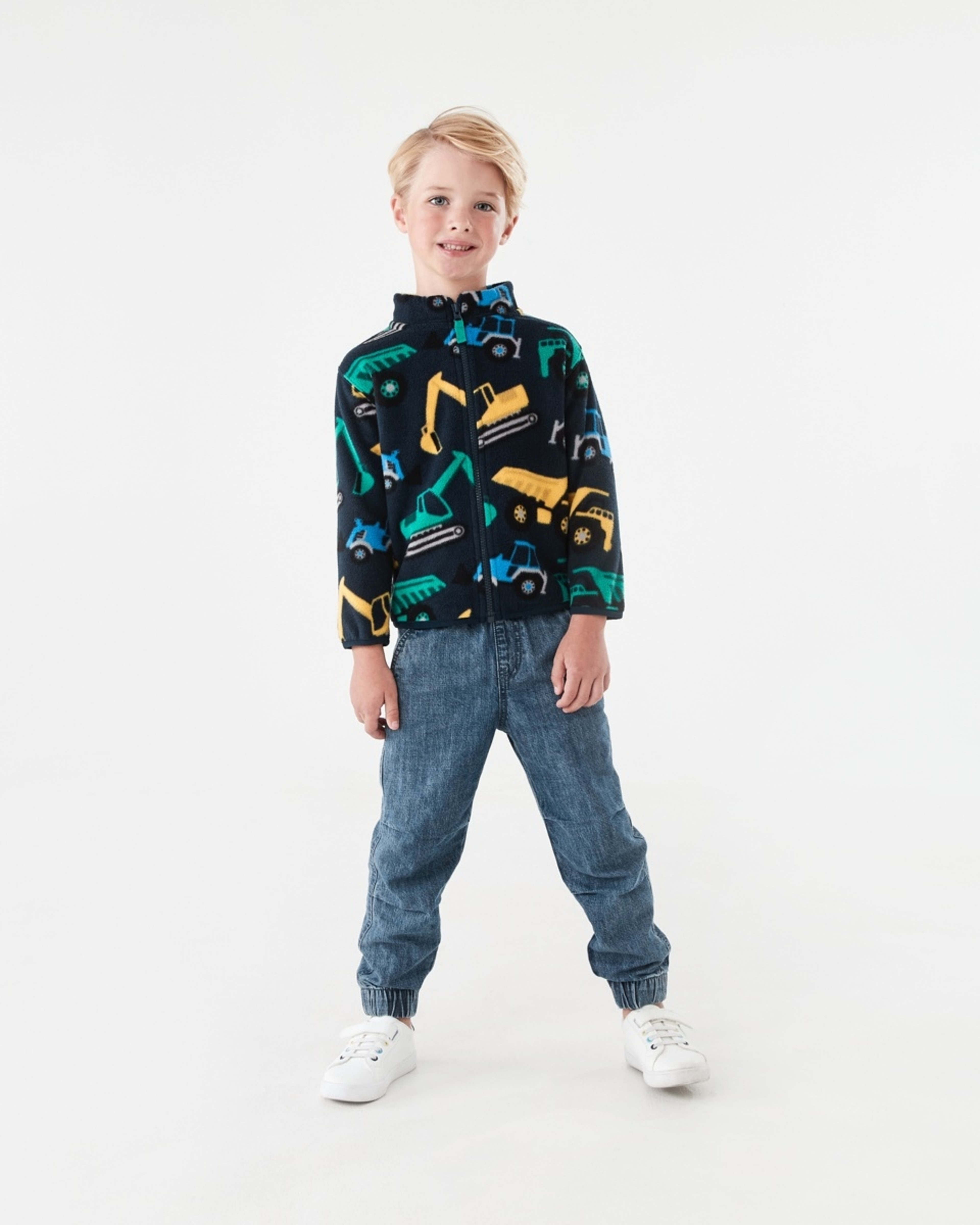 7 Fleece Zip Through Sweatshirt Blu Diggin, 7 of 10