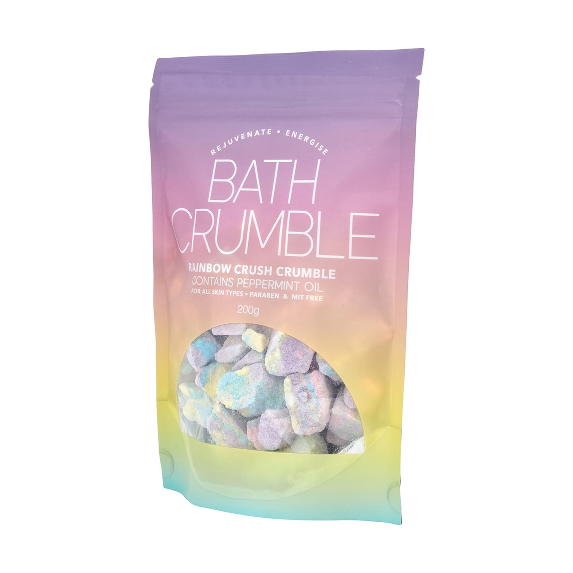 Rainbow Crush Bath Crumble 200g Peppermint Oil Kmart