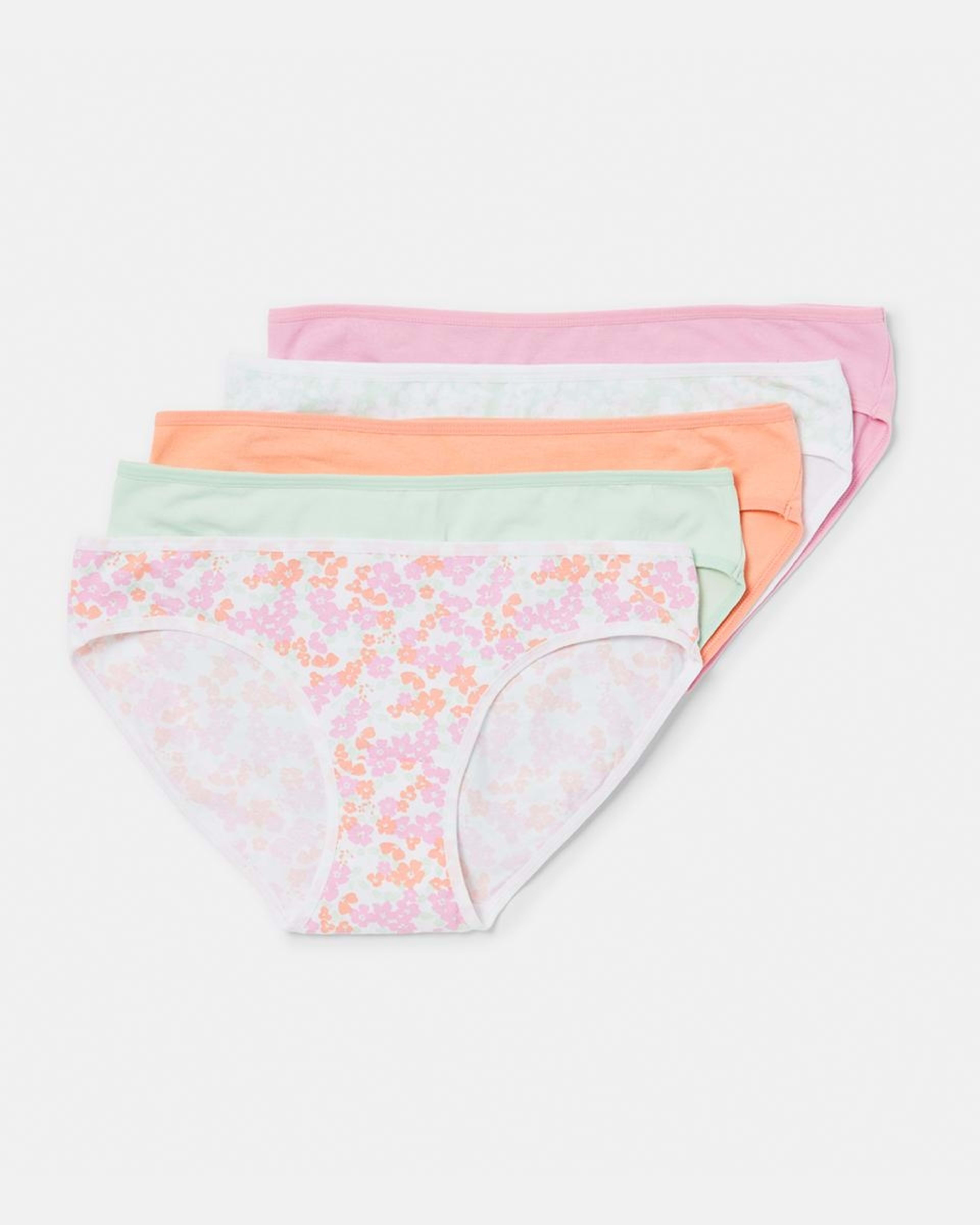 1 5 Pack Cotton Stretch Bikini Briefs Lav Ditsy, 1 of 10