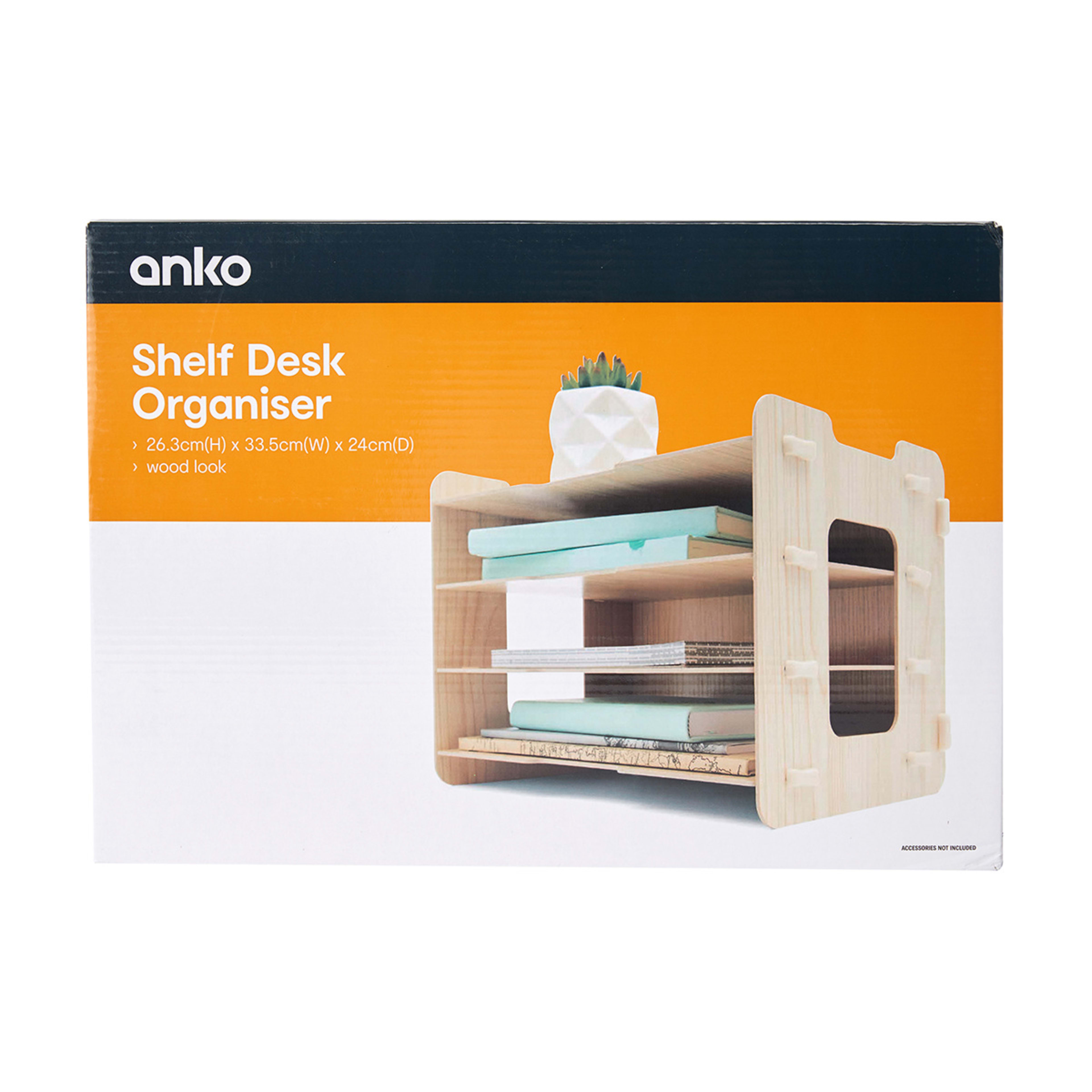 9 Shelf Desk Organiser - Wood Look, 9 of 9