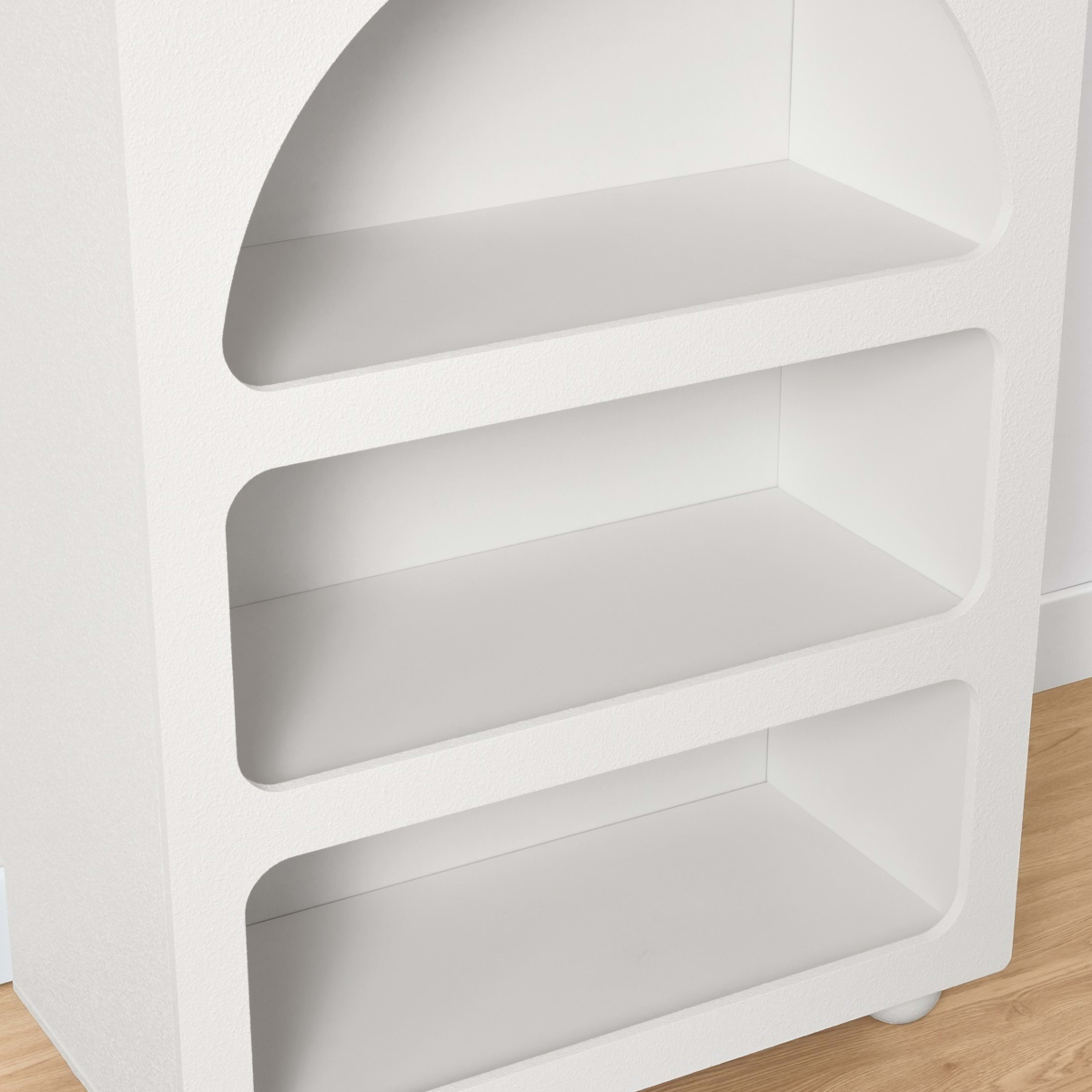9 Textured Arched Bookcase - White, 9 of 10