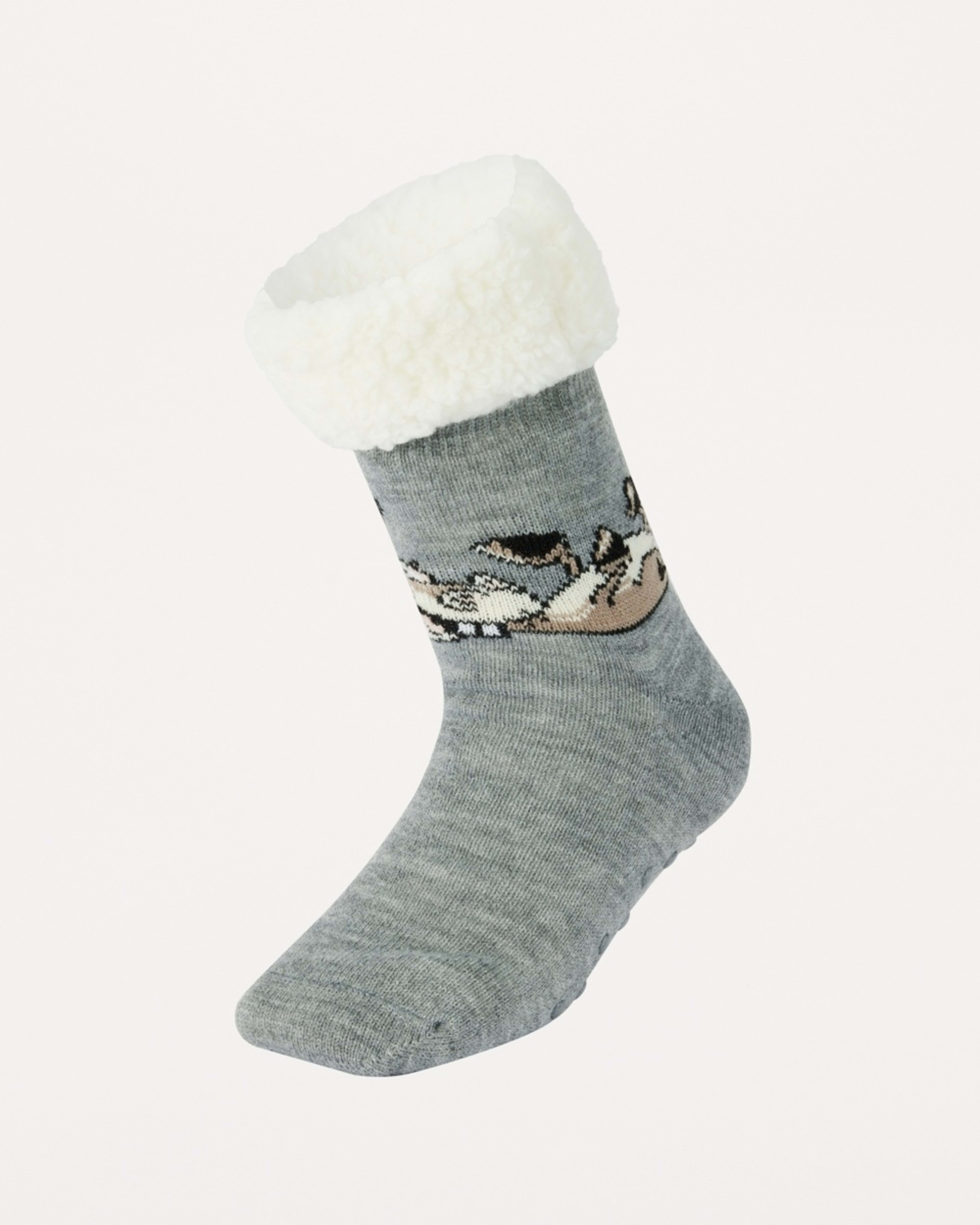 1 Sherpa Lined Home Socks Lazy, 1 of 3