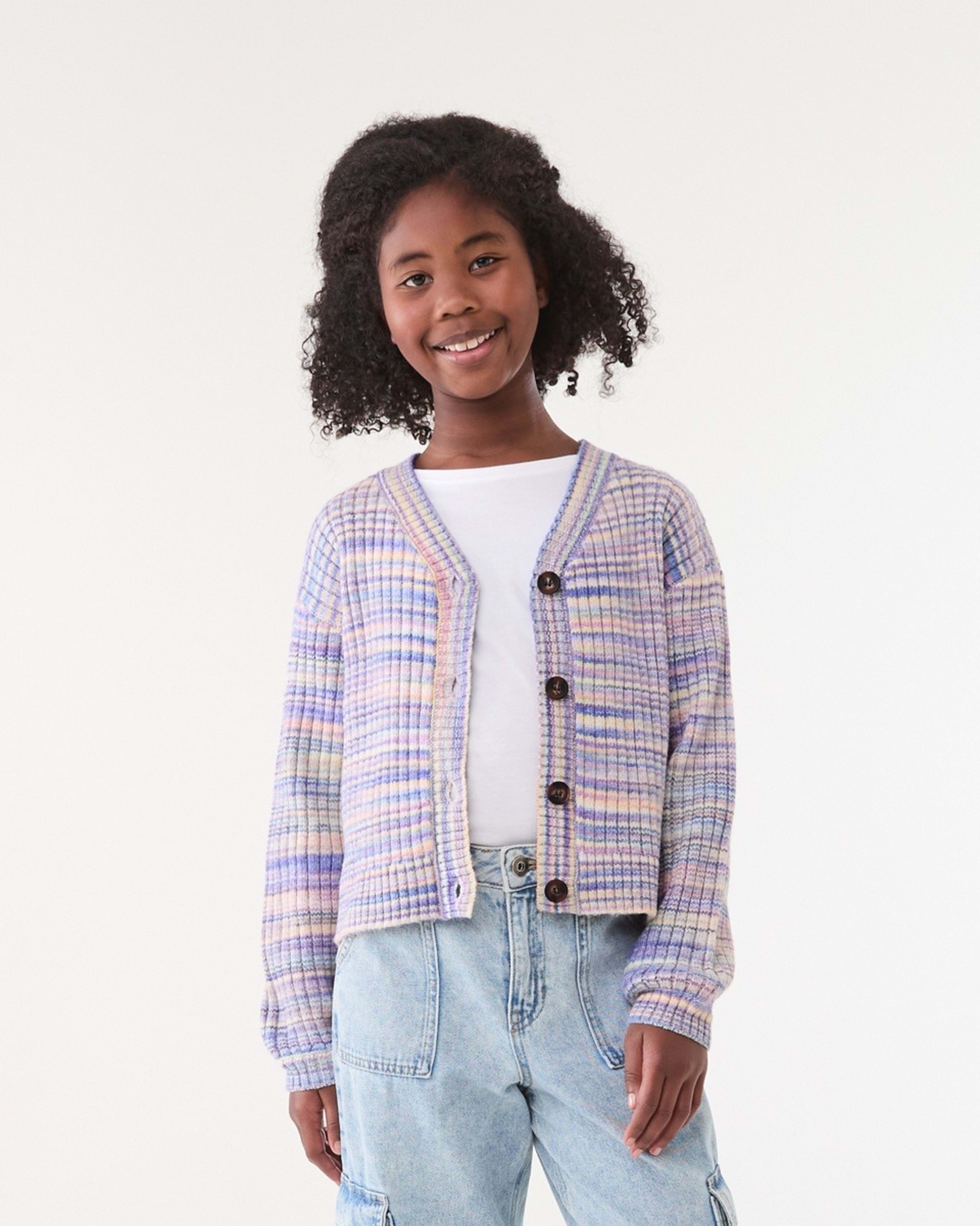 1 Button Through Cardigan Space Blue, 1 of 6