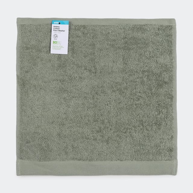 Malmo Cotton Face Washer Moss Kmart