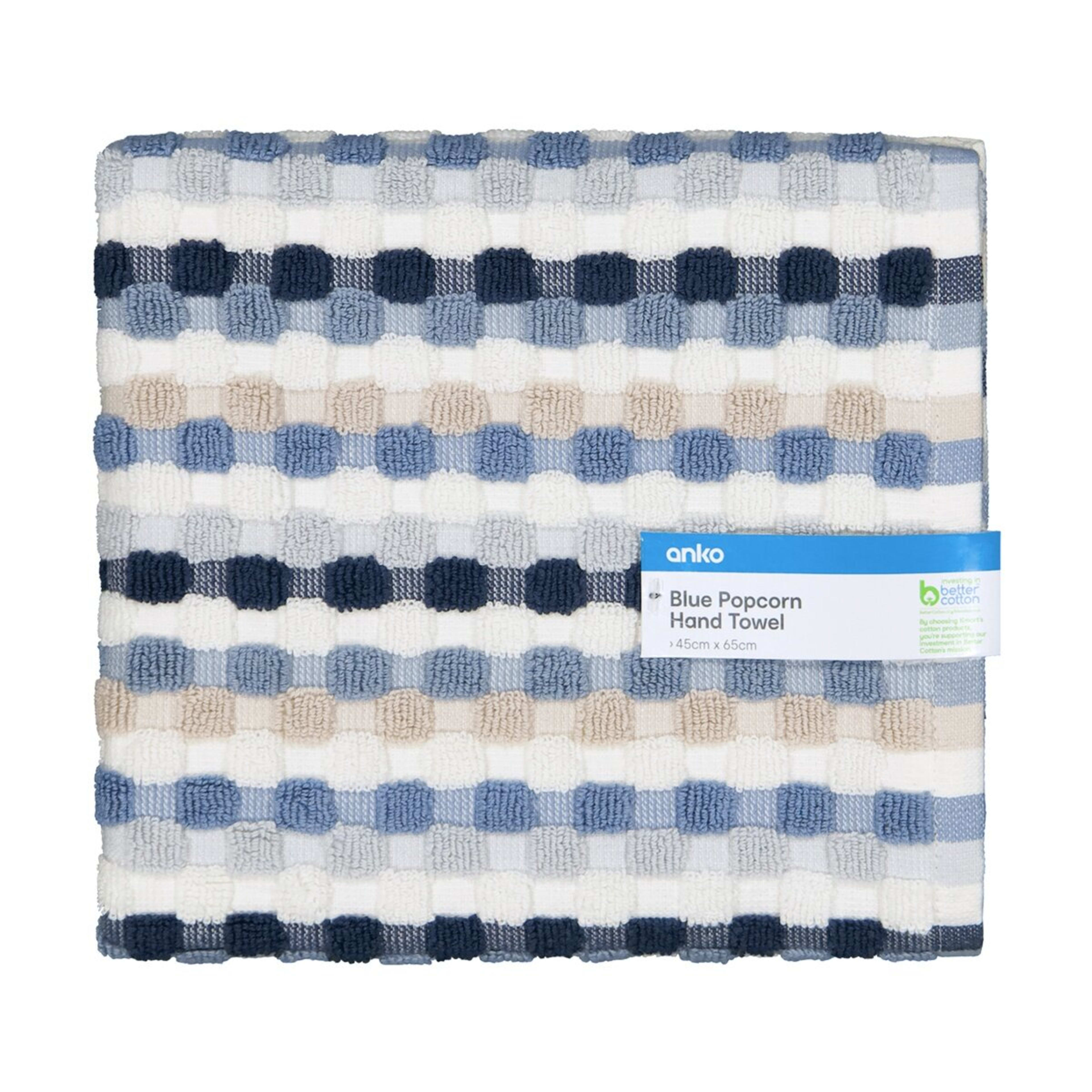5 Blue Popcorn Cotton Hand Towel, 5 of 6
