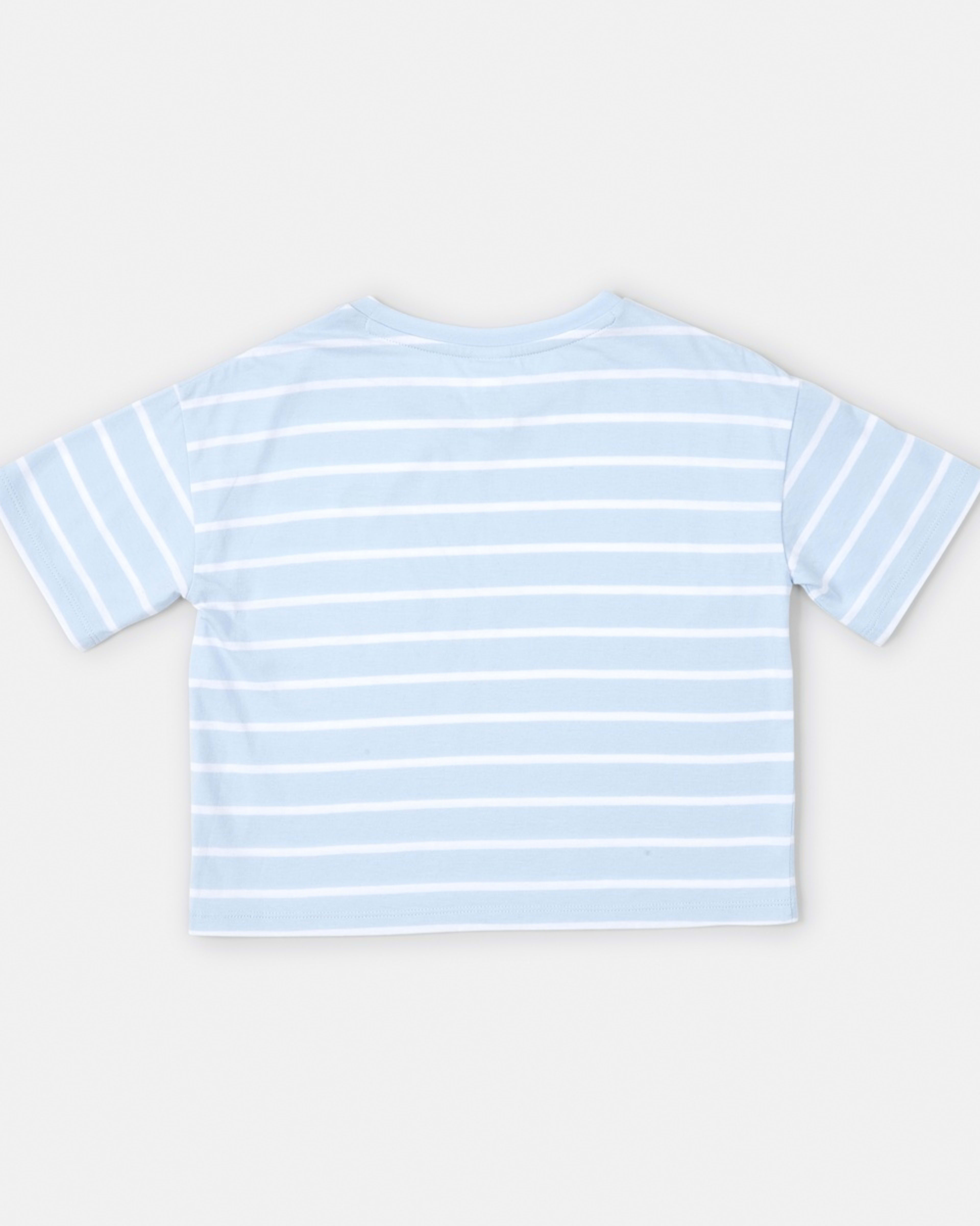8 Short Sleeve Stripe T-shirt Blu Stripe, 8 of 8