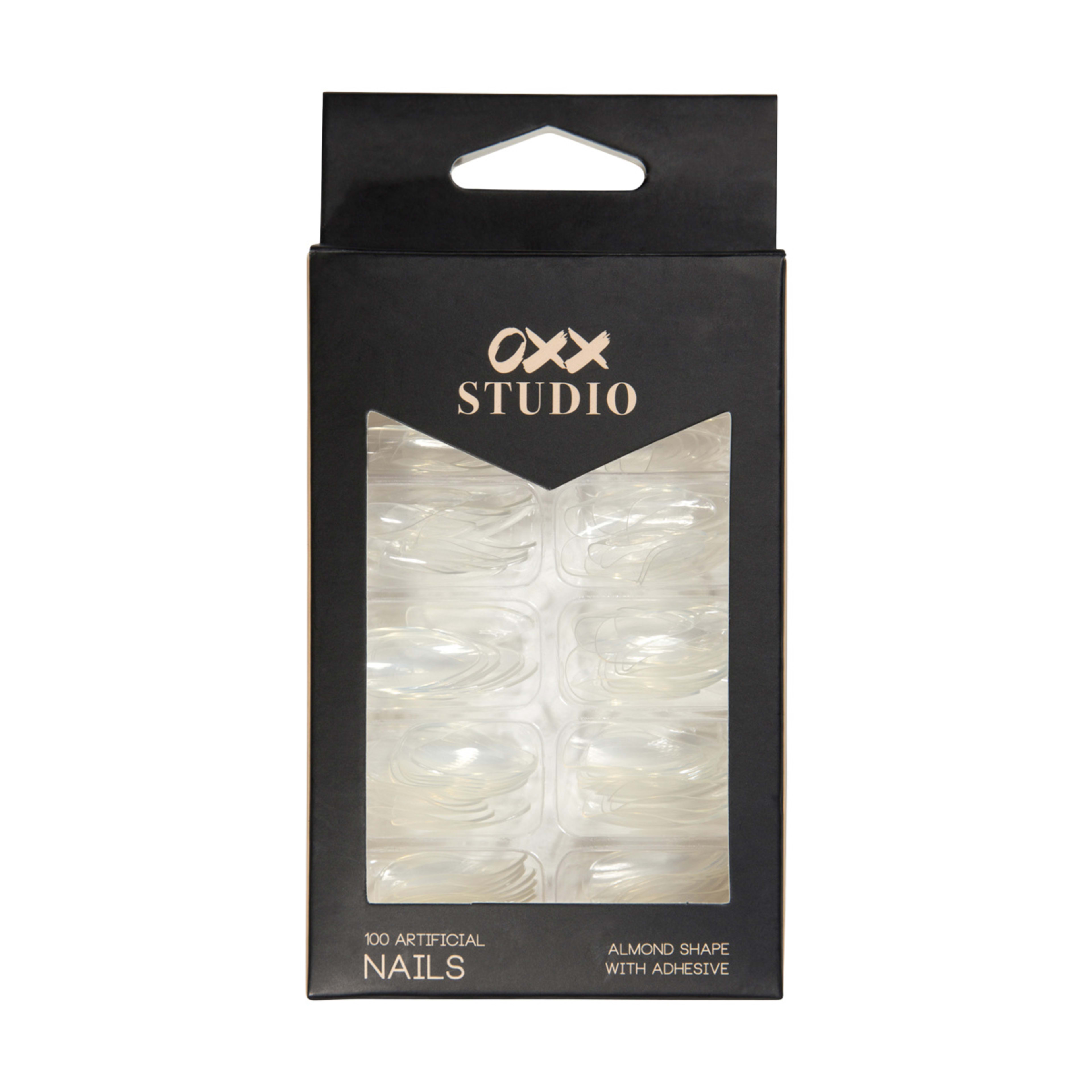 100 Pack Artificial Nails with Adhesive Clear Kmart