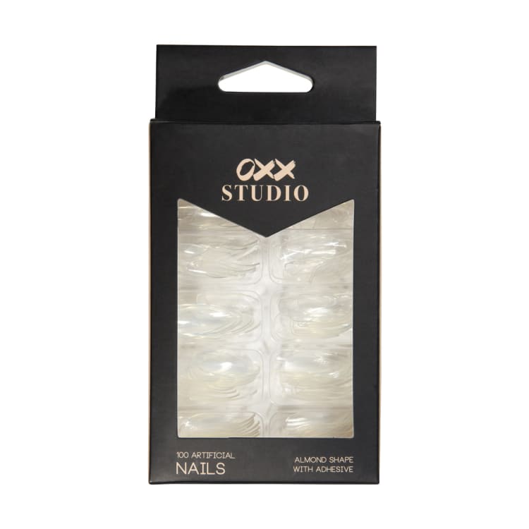 100 Pack Artificial Nails with Adhesive Clear Kmart