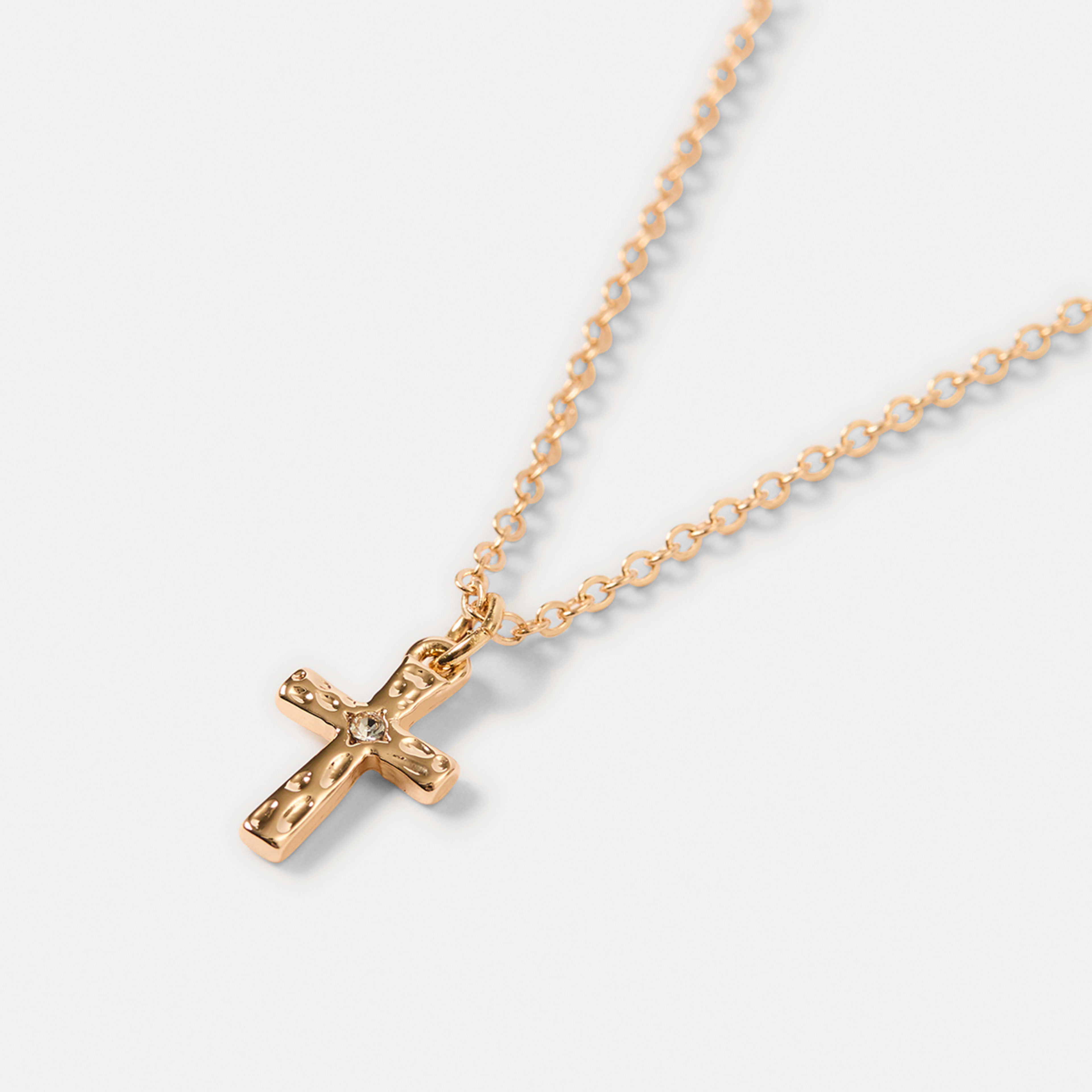 2 Basic Cross Chain - Gold Tone Gold, 2 of 4