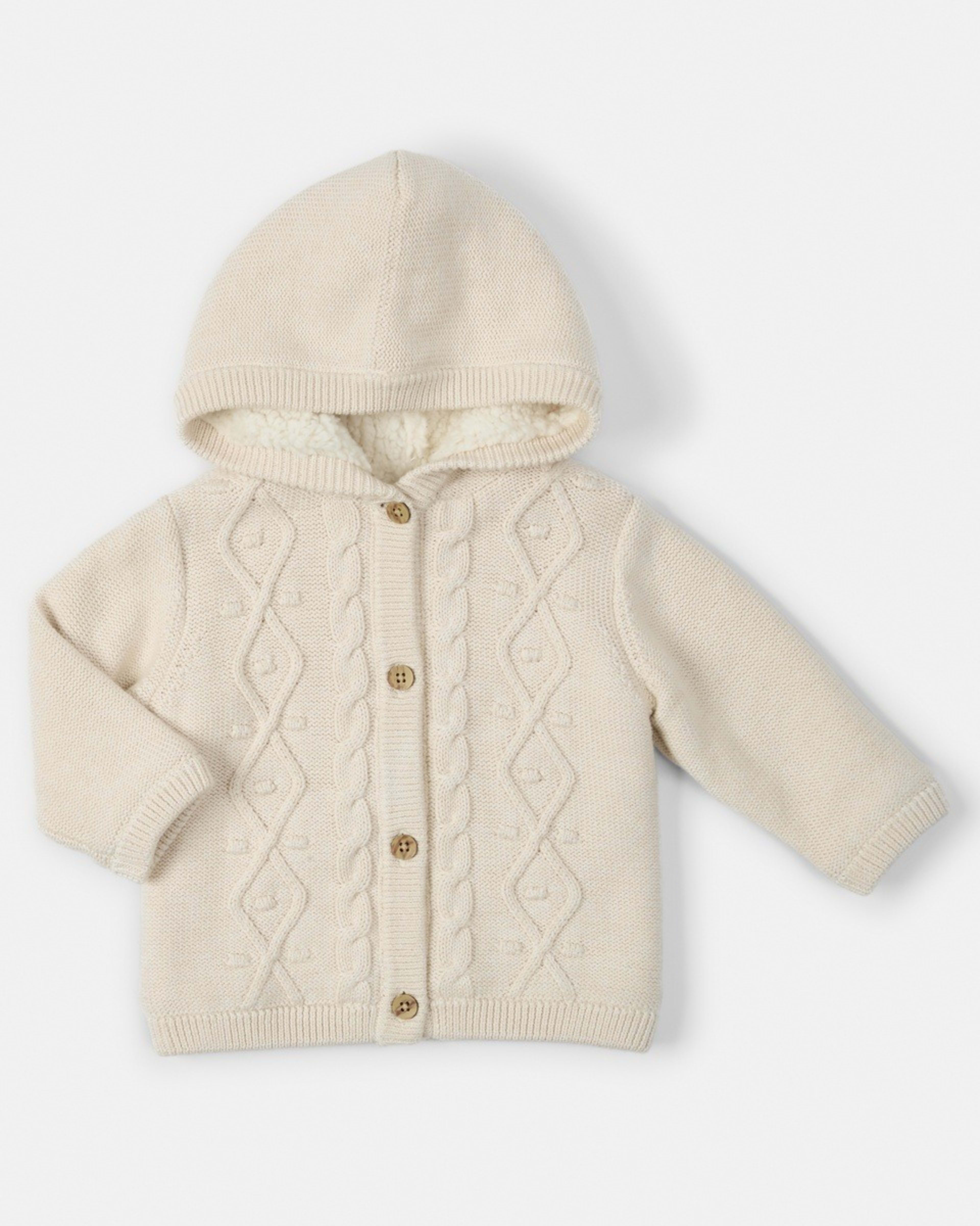 1 Sherpa Cable Cardigan Hony Marle
