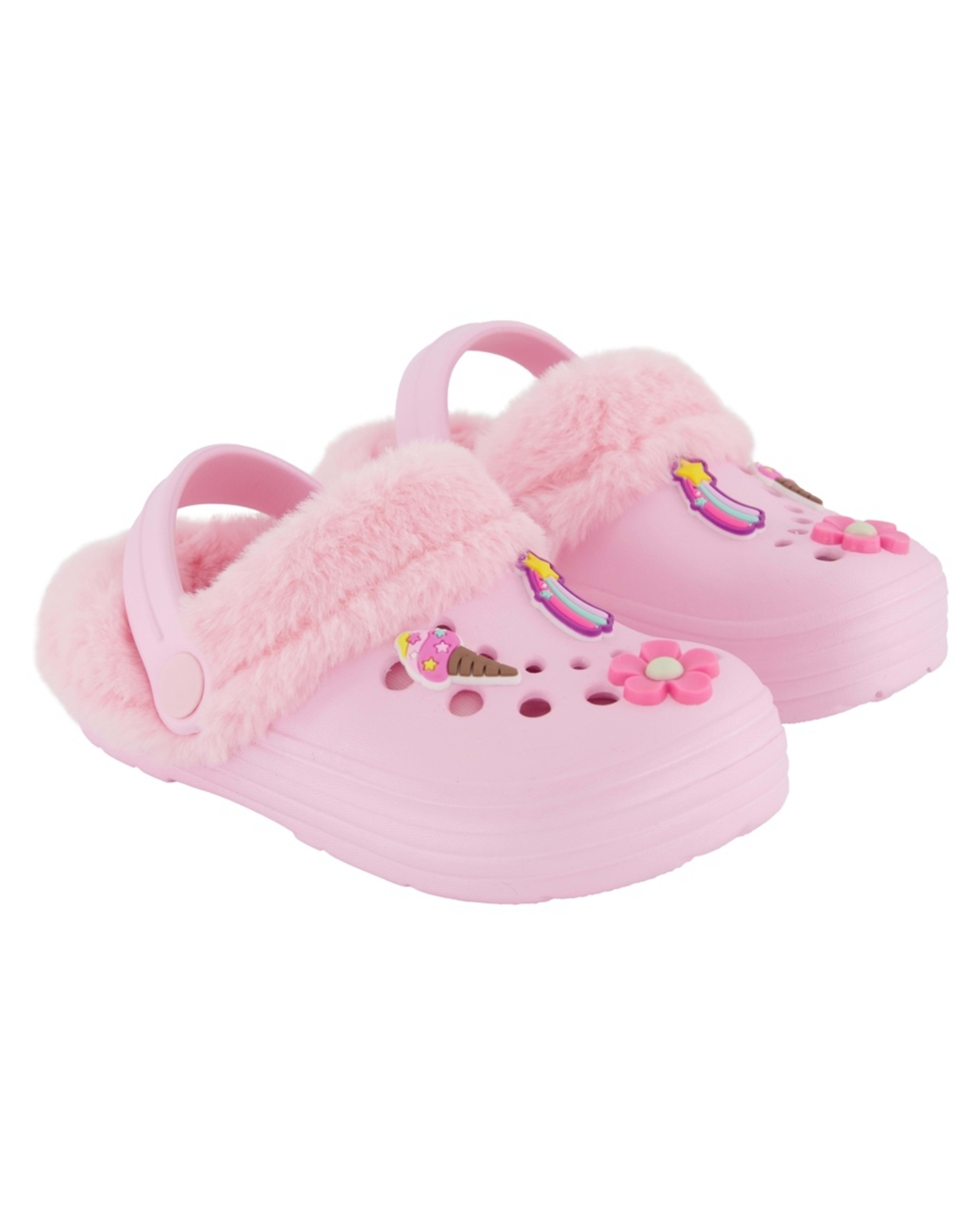 2 Junior Faux Fur Lined Clogs Fare Pink, 2 of 4