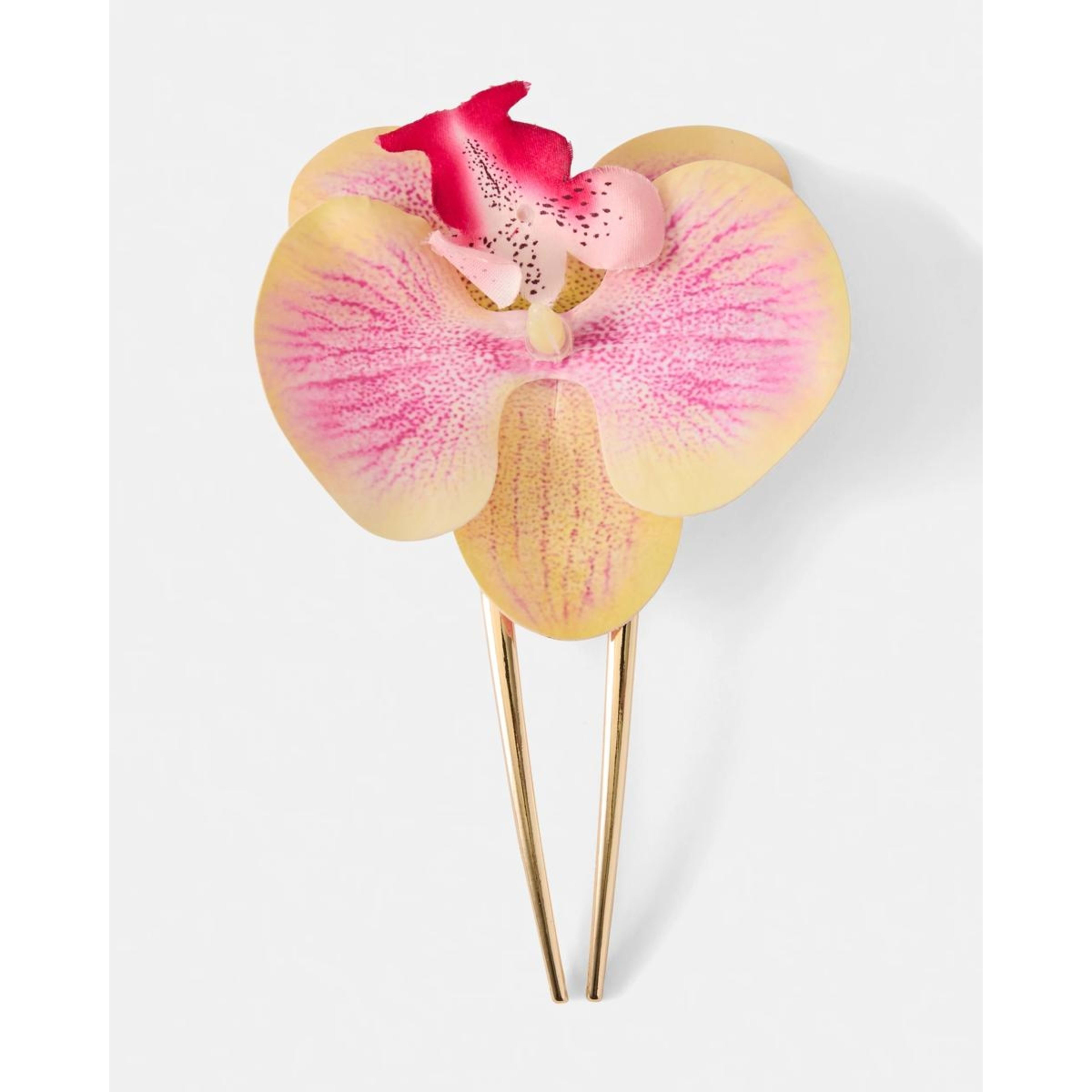 1 Orchid French Hair Pin - Yellow, 1 of 4