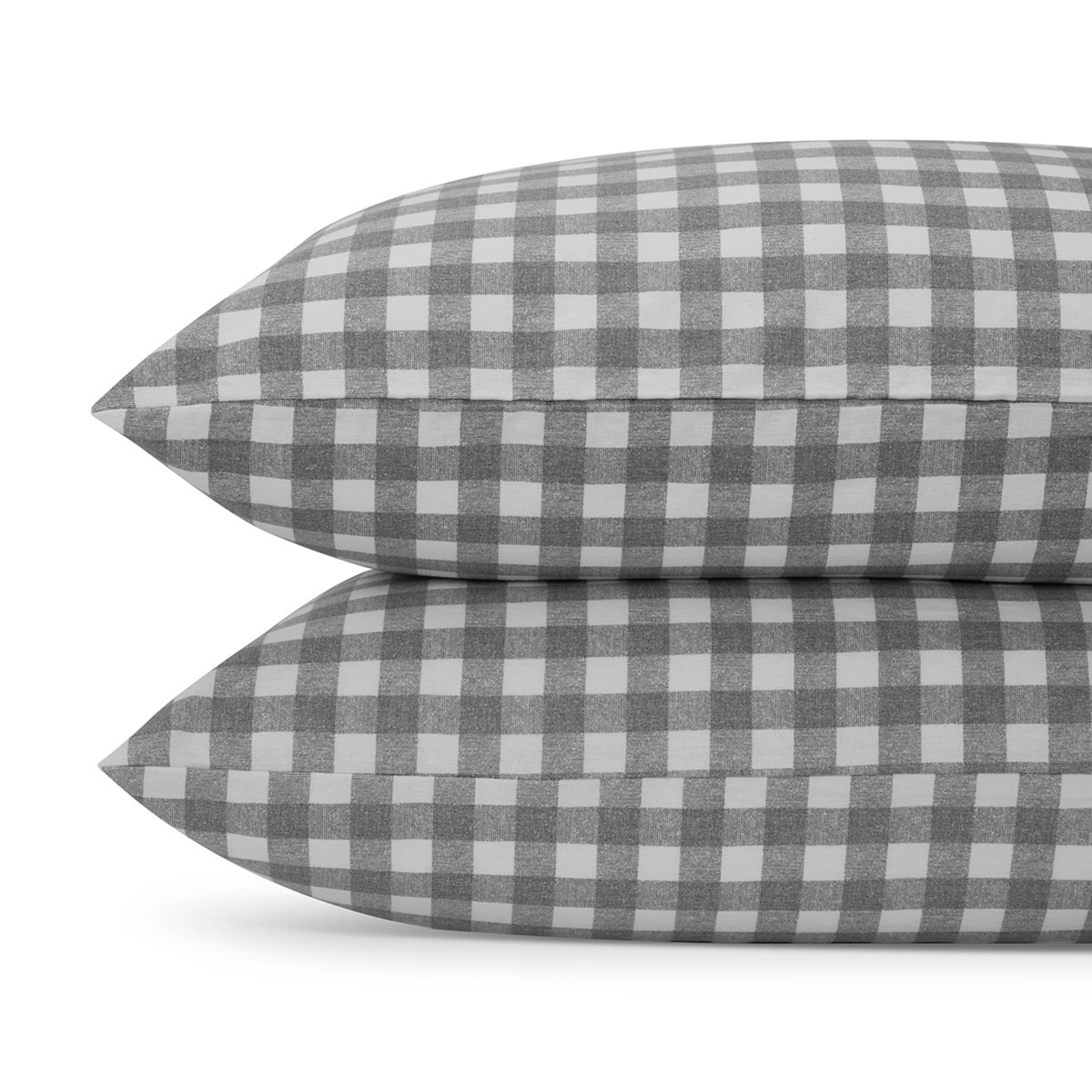 Gingham Flannelette Cotton Sheet Set Queen Bed, Grey Kmart
