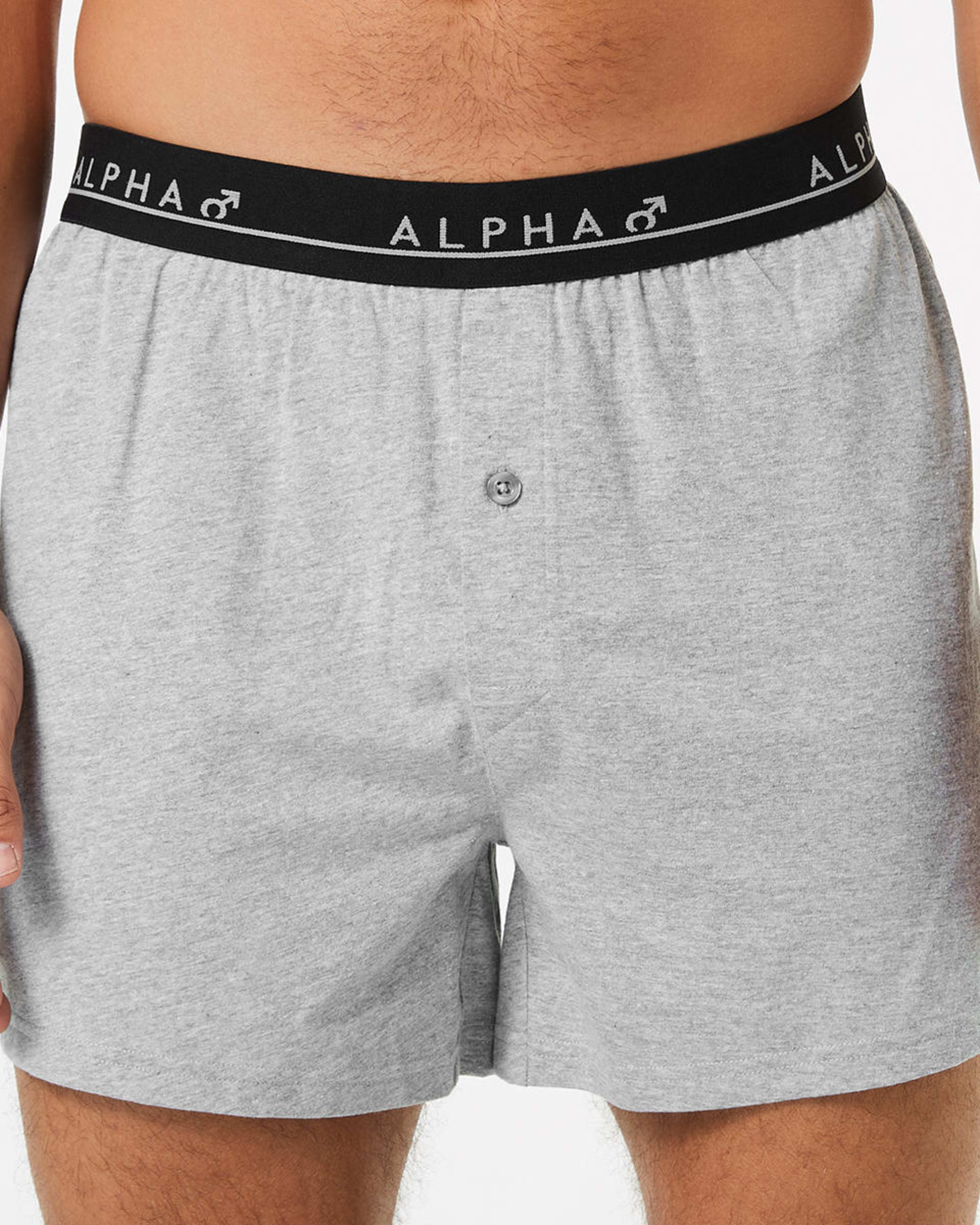 2 3 Pack Plain Jersey Boxers GREY NAVY CHARCOAL, 2 of 7