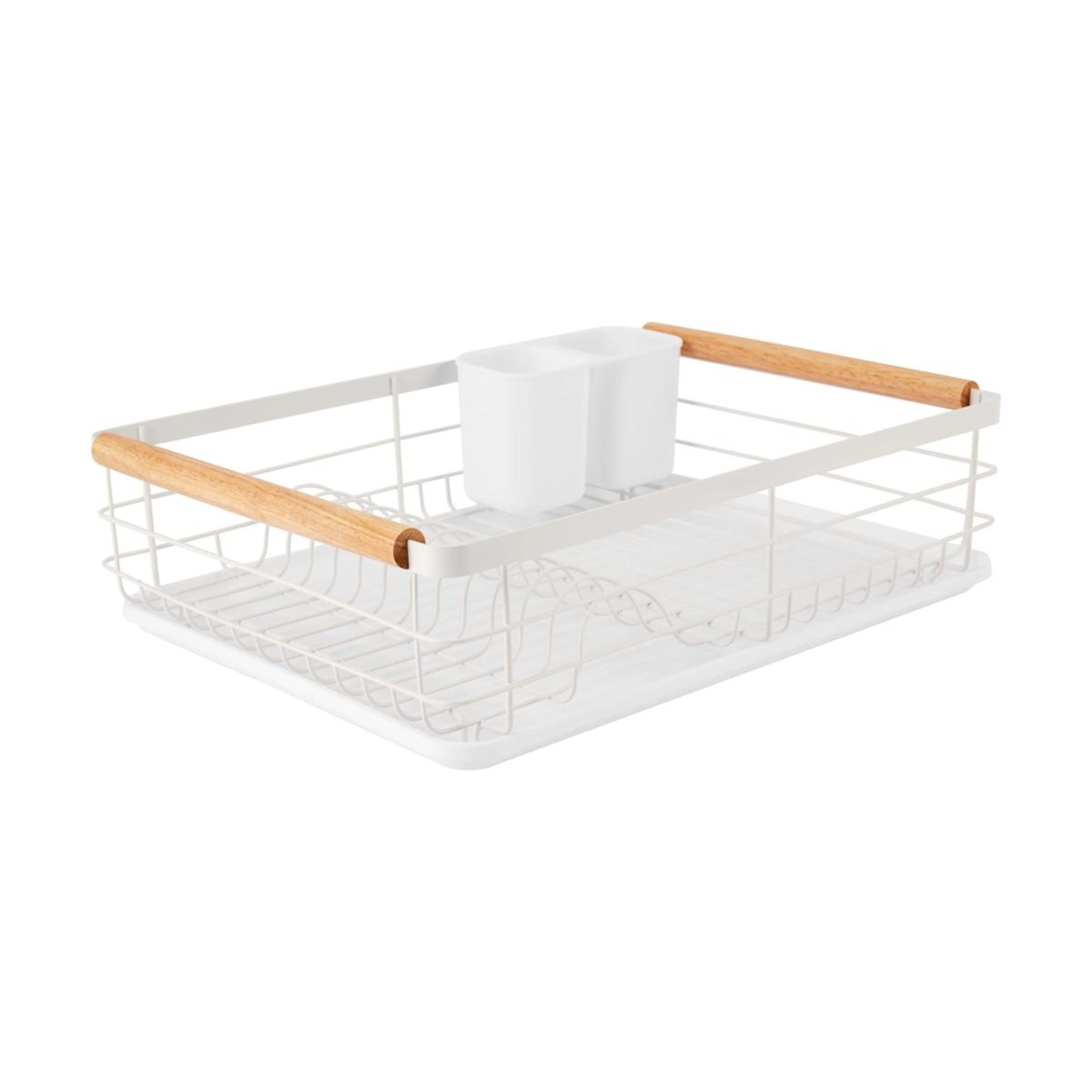 3 White Wooden Handle Dish Rack, 3 of 6