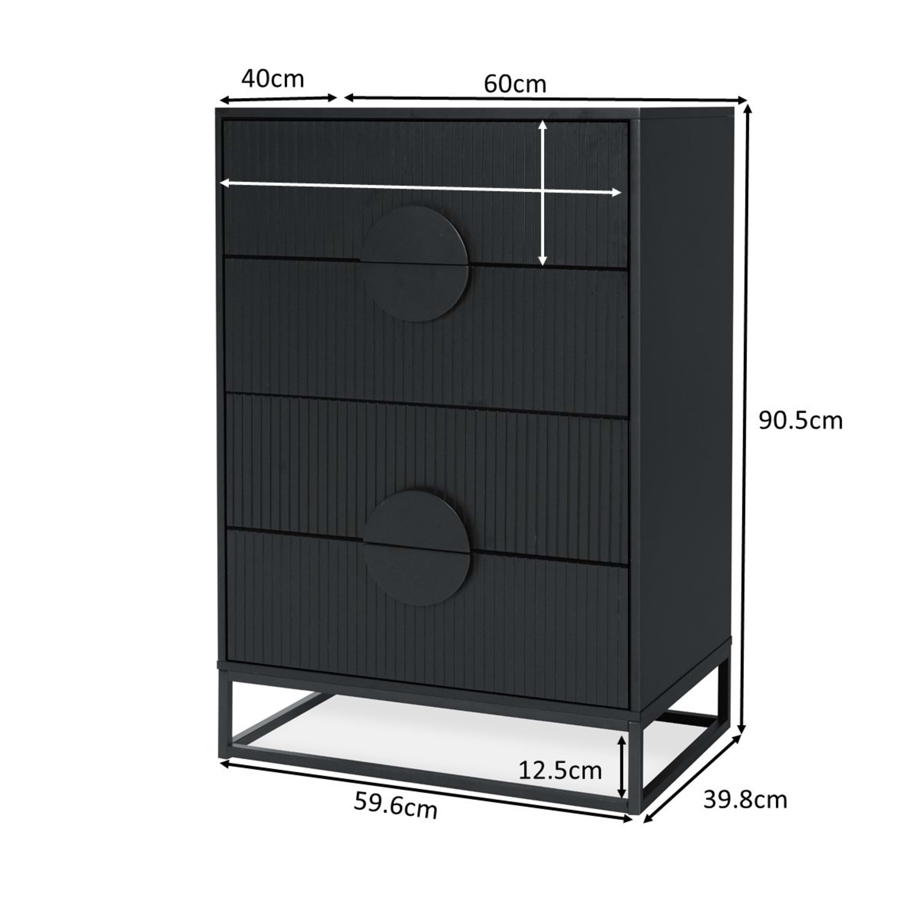 10 Stevie 4 Drawer Chest - Black, 10 of 10