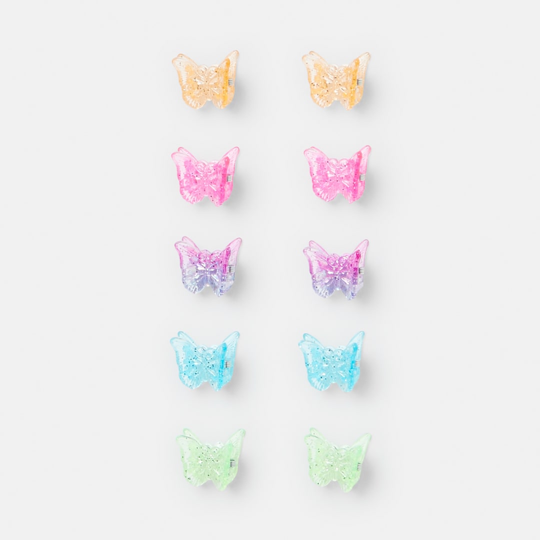 10 Pack Bright Butterfly Mini Hair Clips Kmart