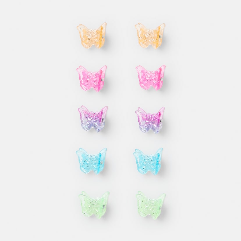 10 Pack Bright Butterfly Mini Hair Clips Kmart