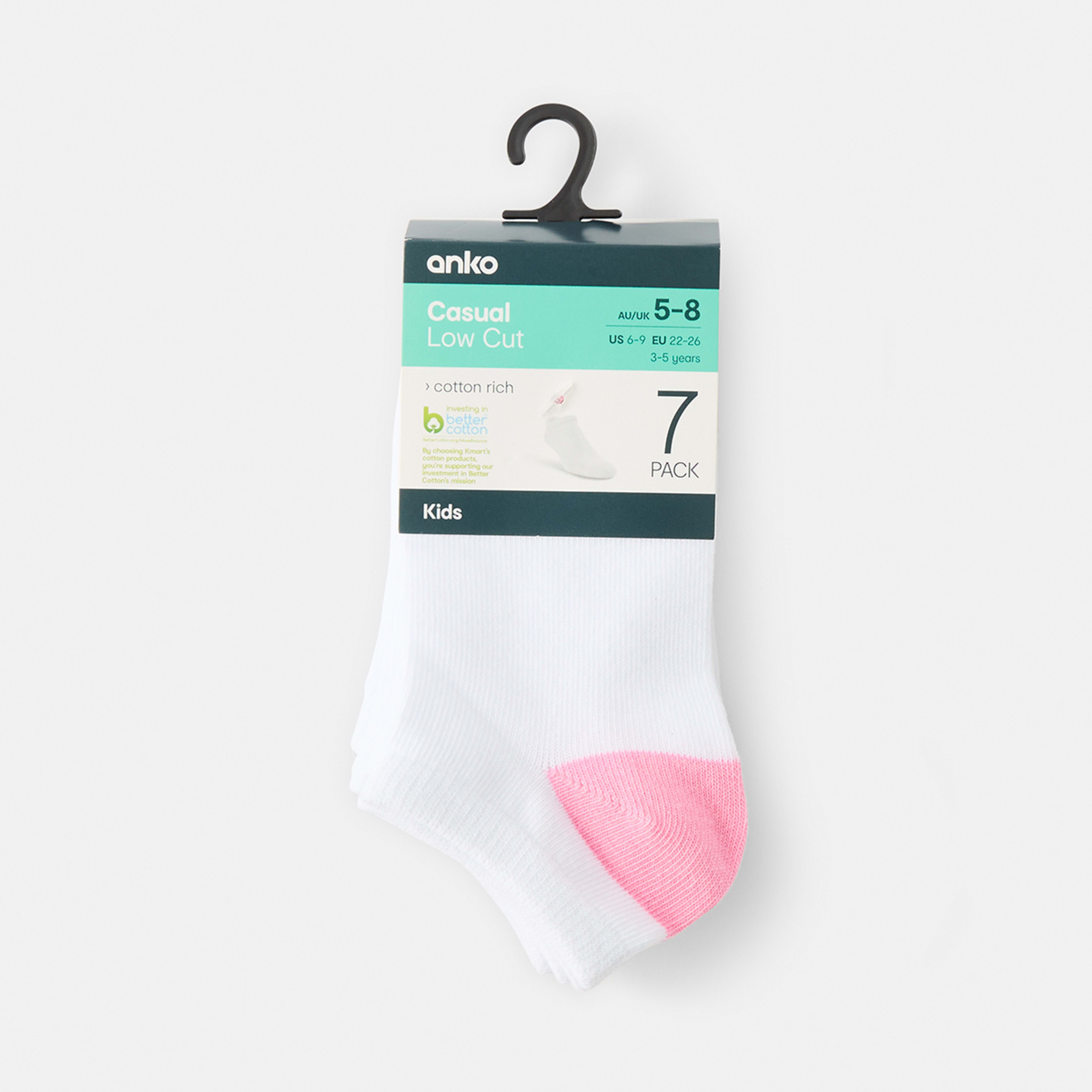 1 7 Pack Low Cut Socks Multicolour, 1 of 3