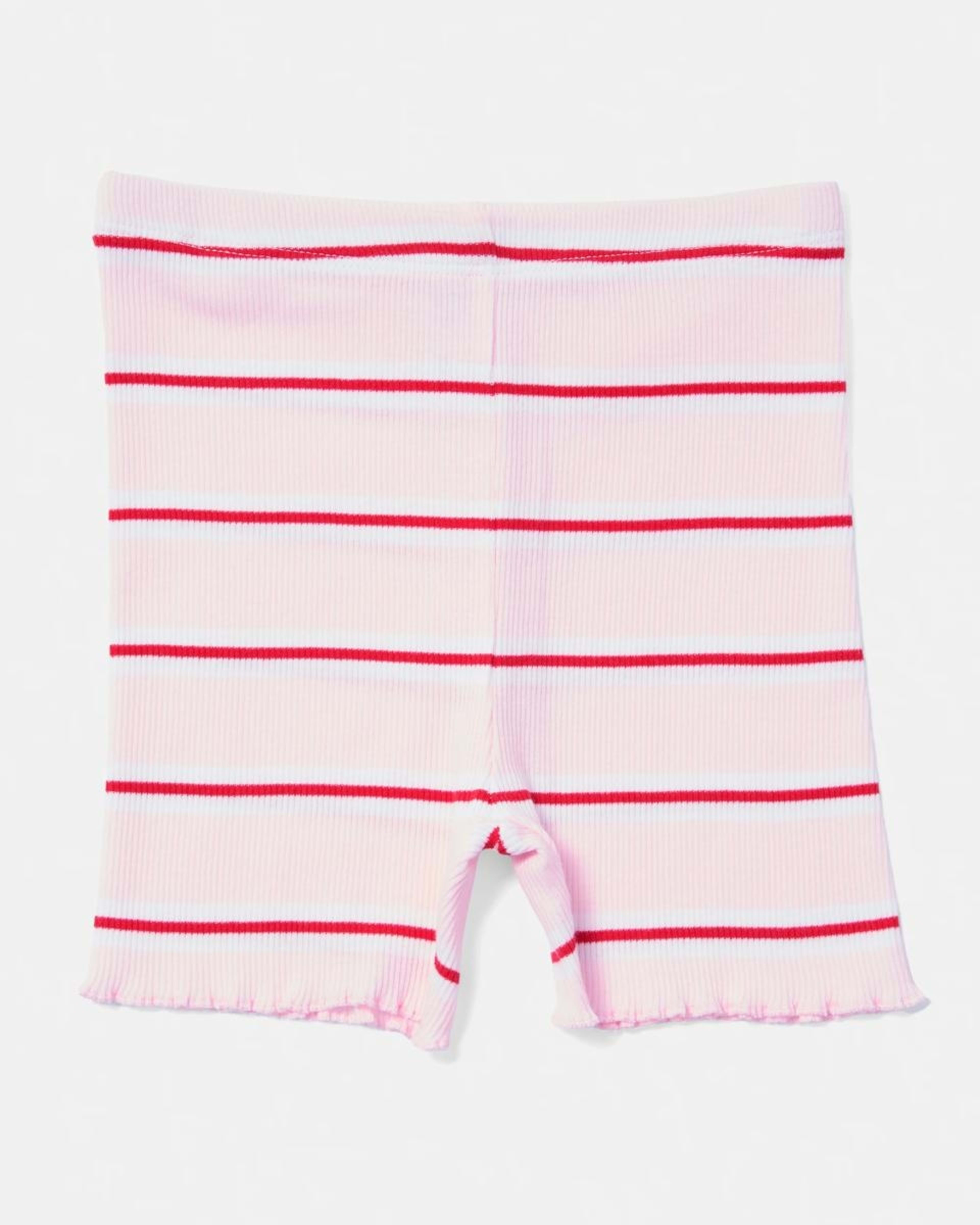 1 Printed Rib Bike Shorts Pnk Stripe, 1 of 3