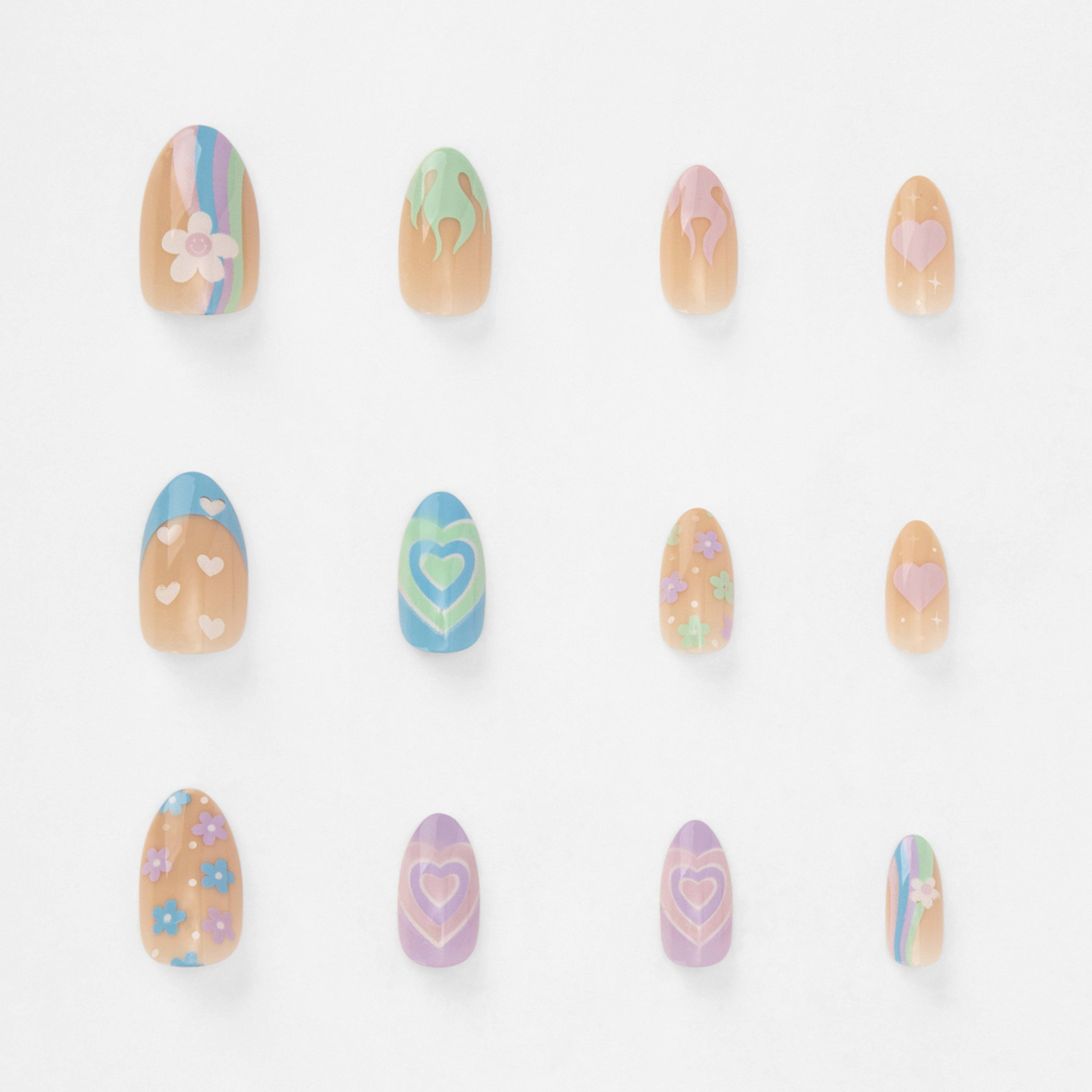 5 OXX Cosmetics 24 Pack False Nails with Adhesive - Almond Shape, Y2K Motifs, 5 of 5