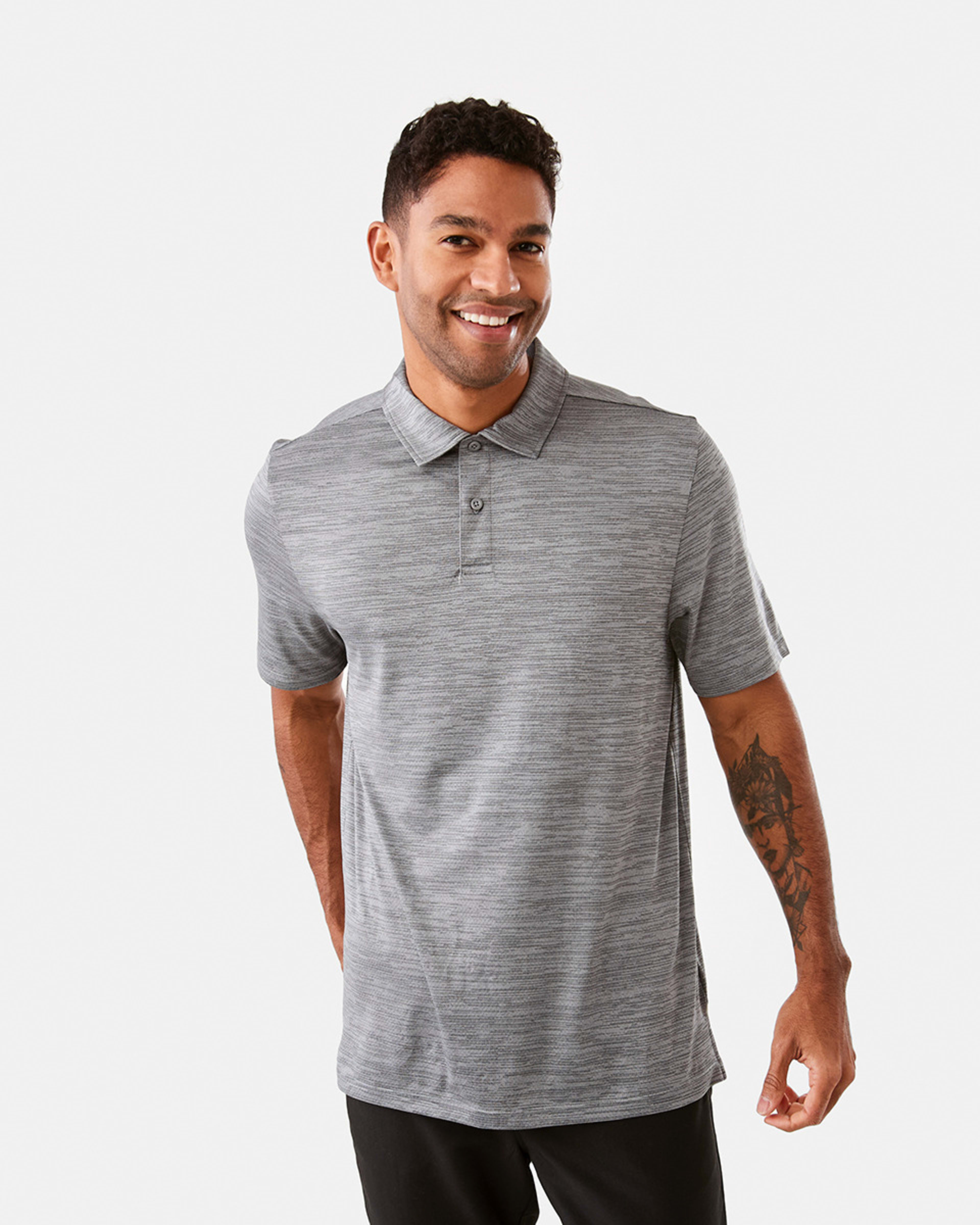 1 Active Mens Cationic Polo Shirt QUIET SHADE, 1 of 6