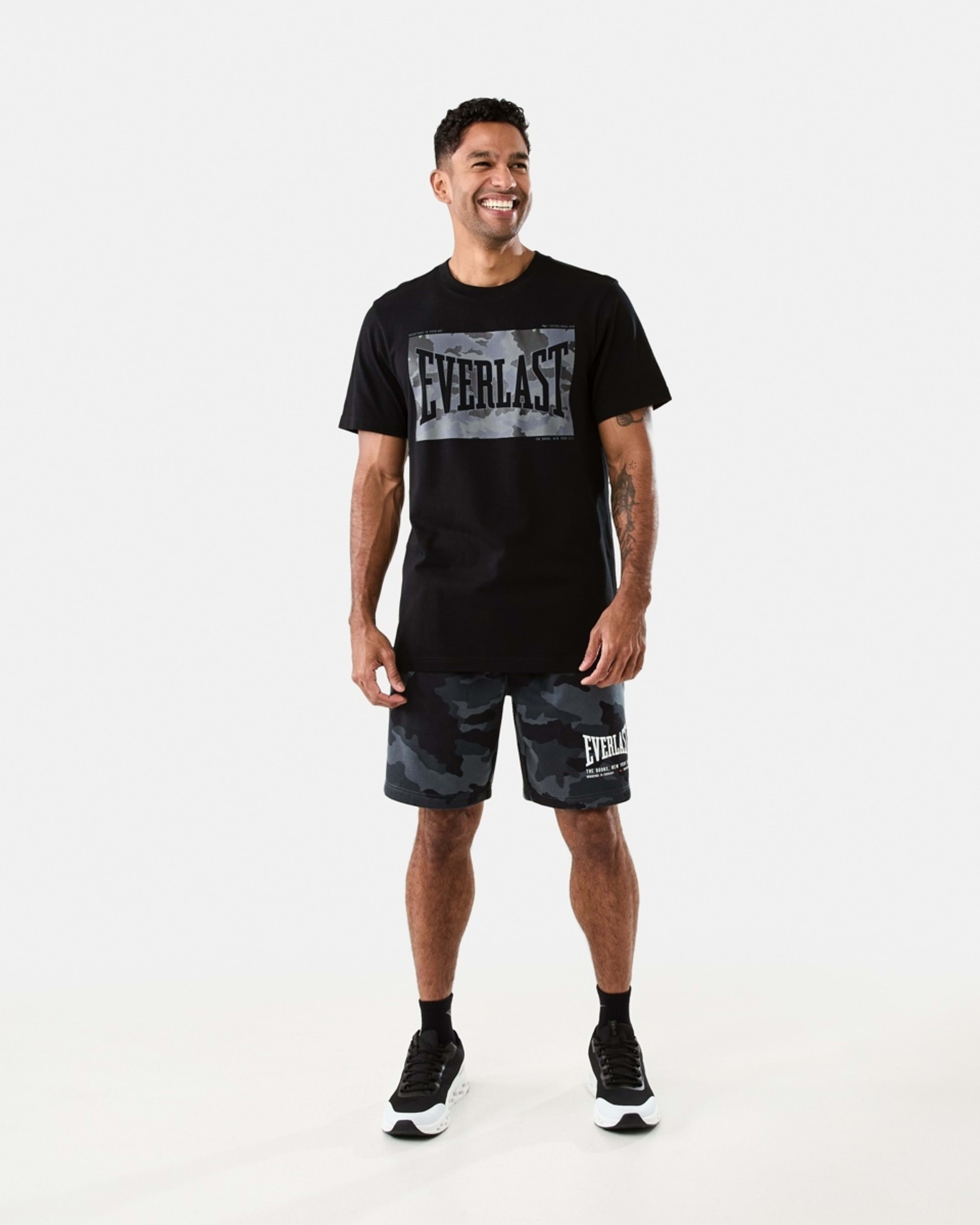 7 Everlast Mens Camo Crew Neck T-shirt Black Camo, 7 of 7