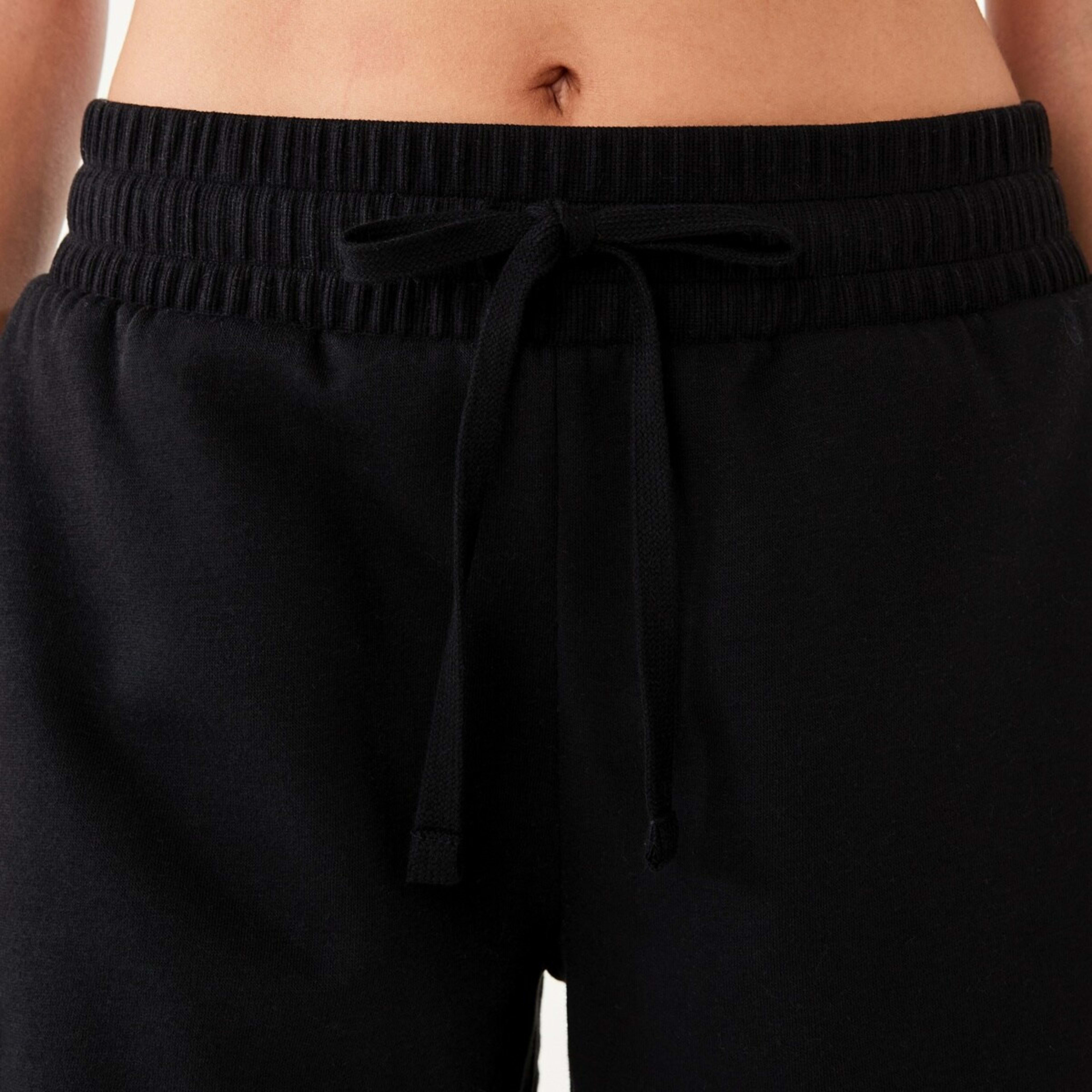 4 Active Womens Fleece Shorts Black, 4 of 6