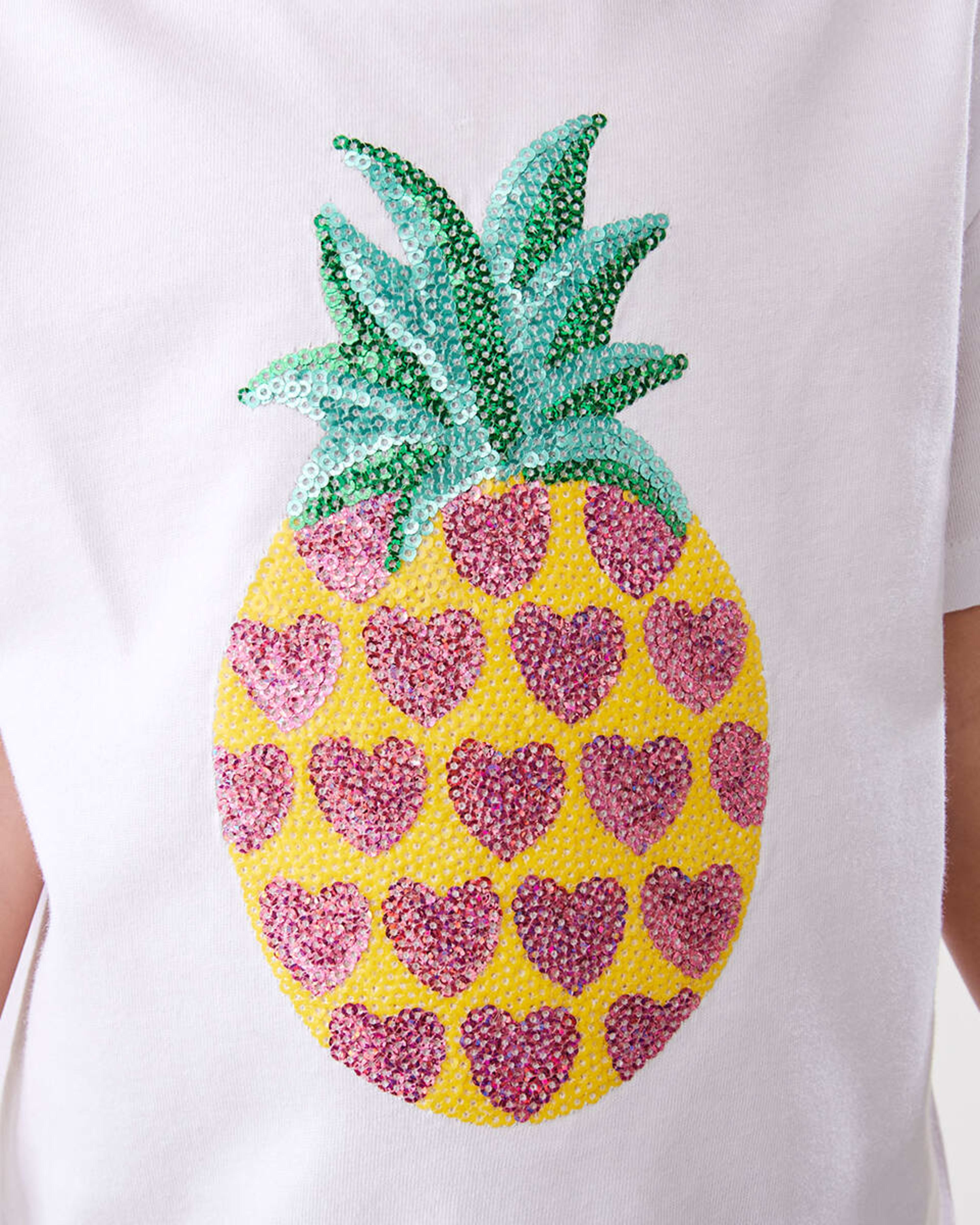 4 Short Sleeve Sequin T-shirt Wht Pinple, 4 of 8