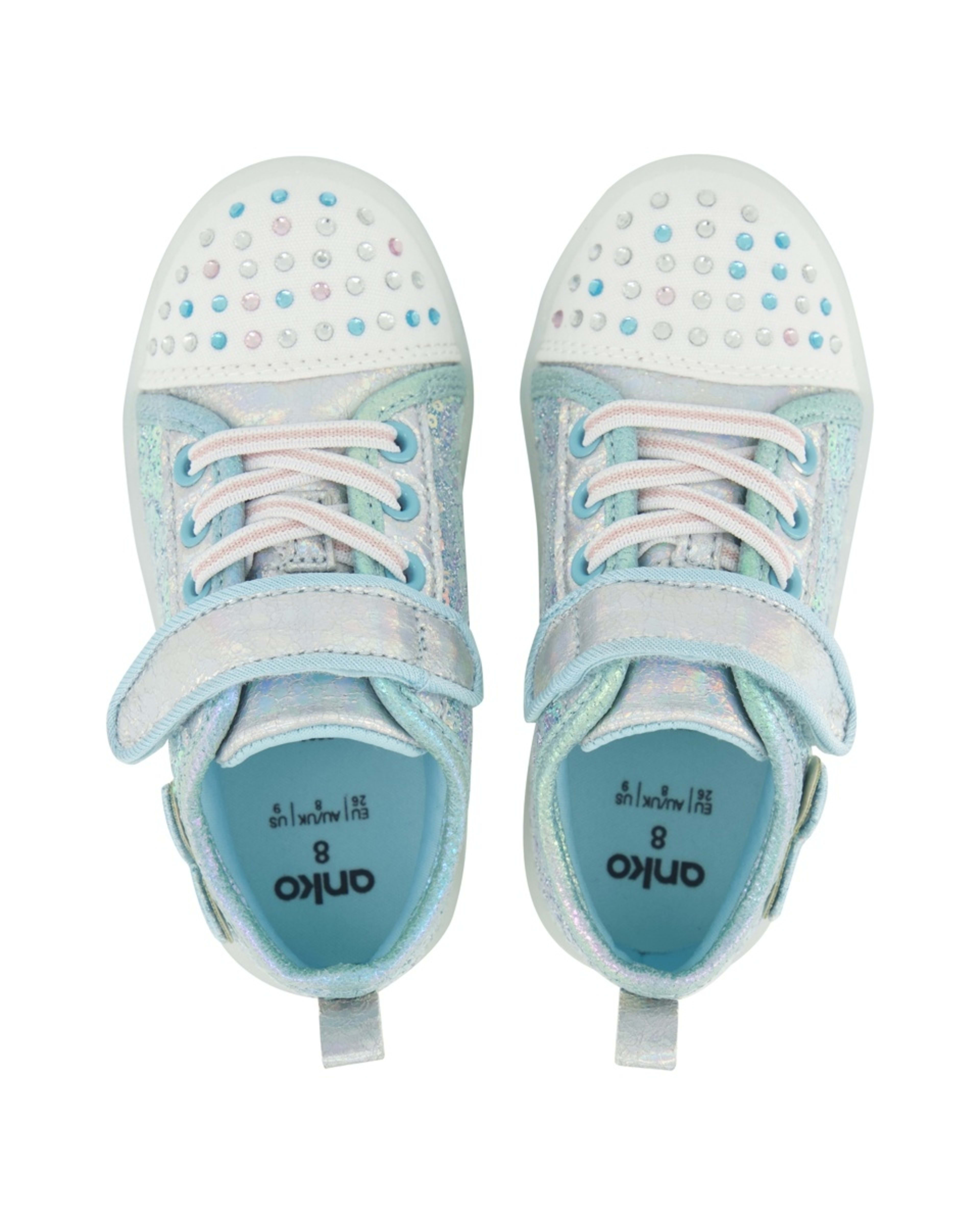 4 Junior Light-up Casual Shoes Sequin Blue Pink, 4 of 6