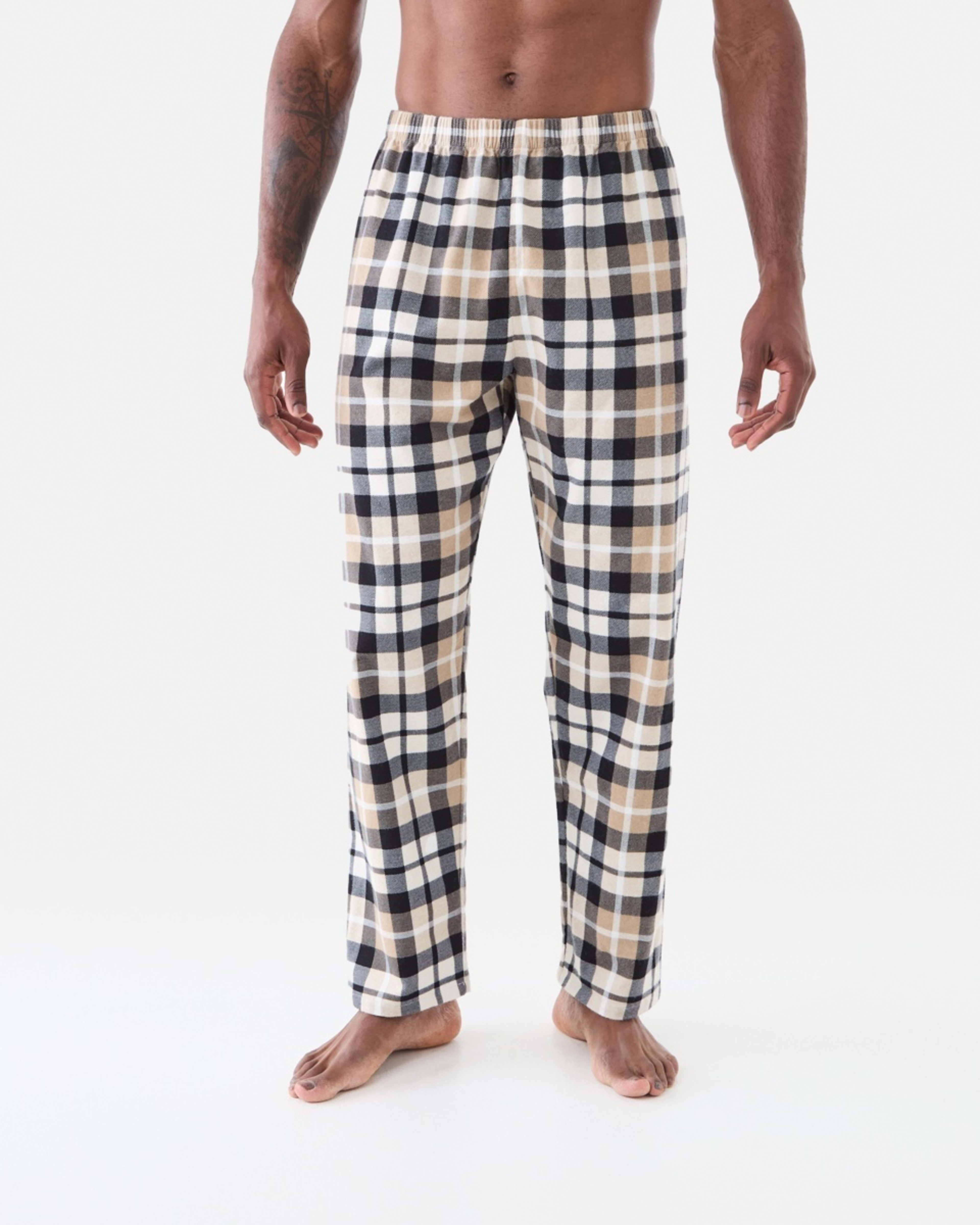 1 Print Flannel Pants Sand Check, 1 of 4