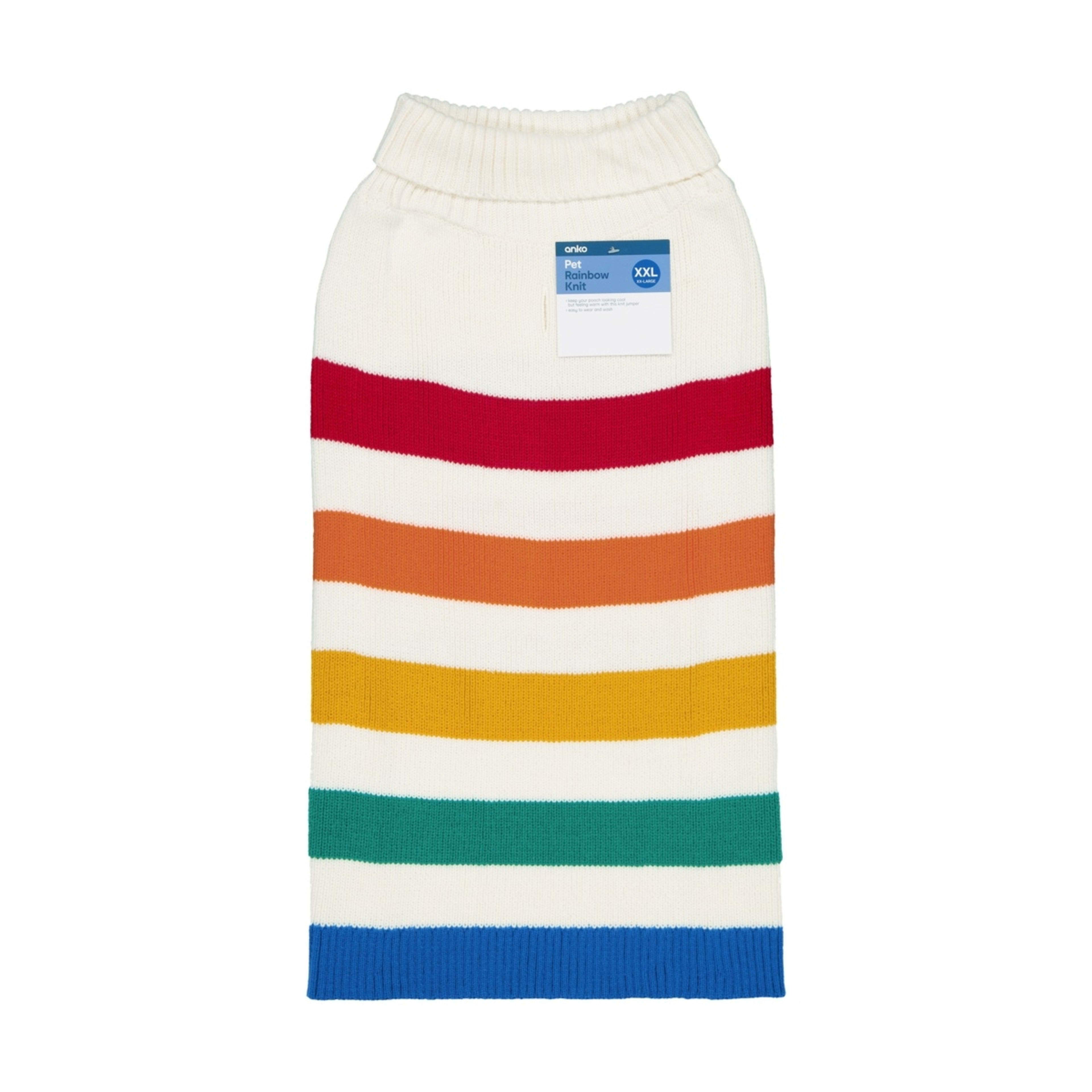 10 Pet Rainbow Knit Jumper - Extra Extra Large, 10 of 10