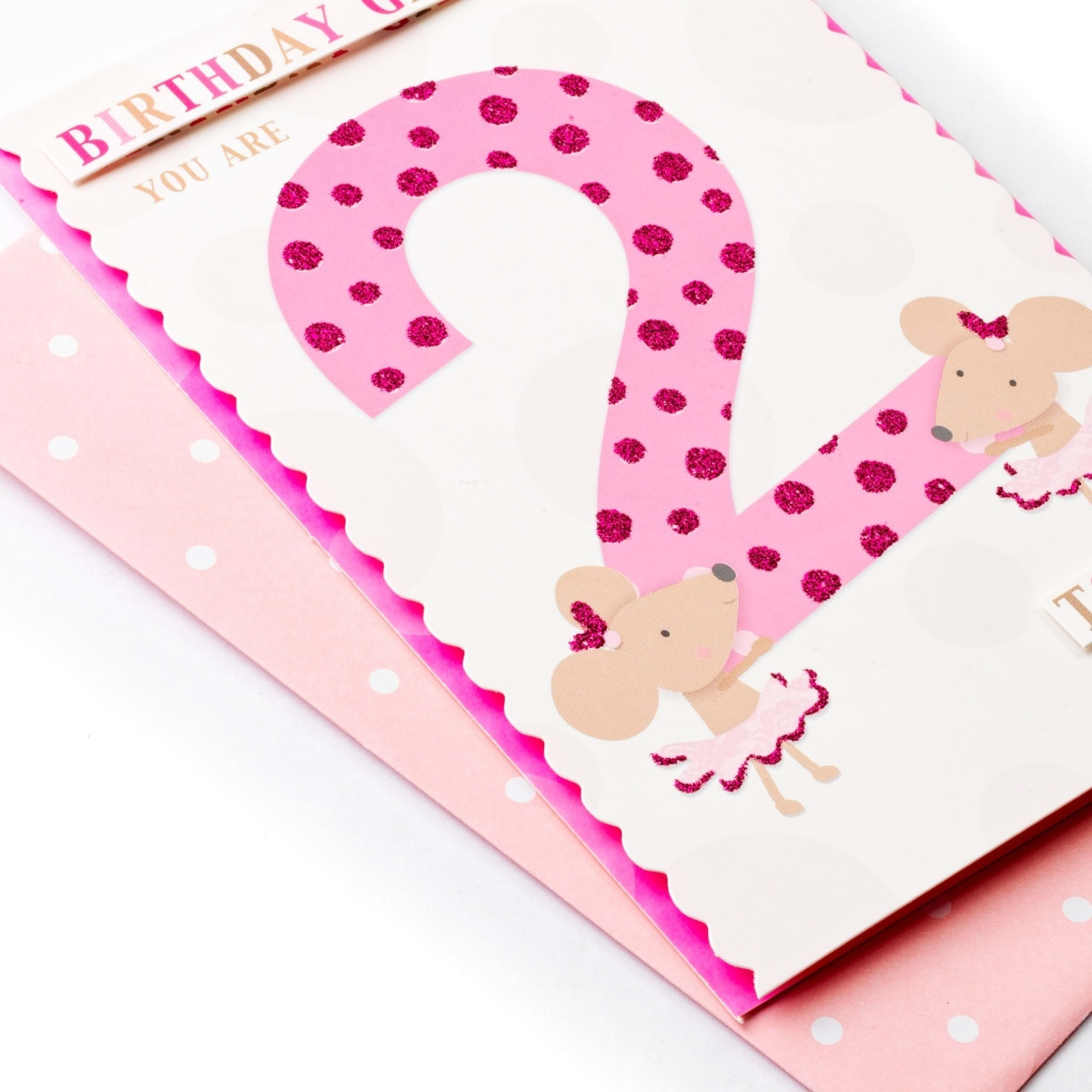 3 Hallmark Birthday Card for Kids Age 2 (Ballerina Mice), 3 of 3