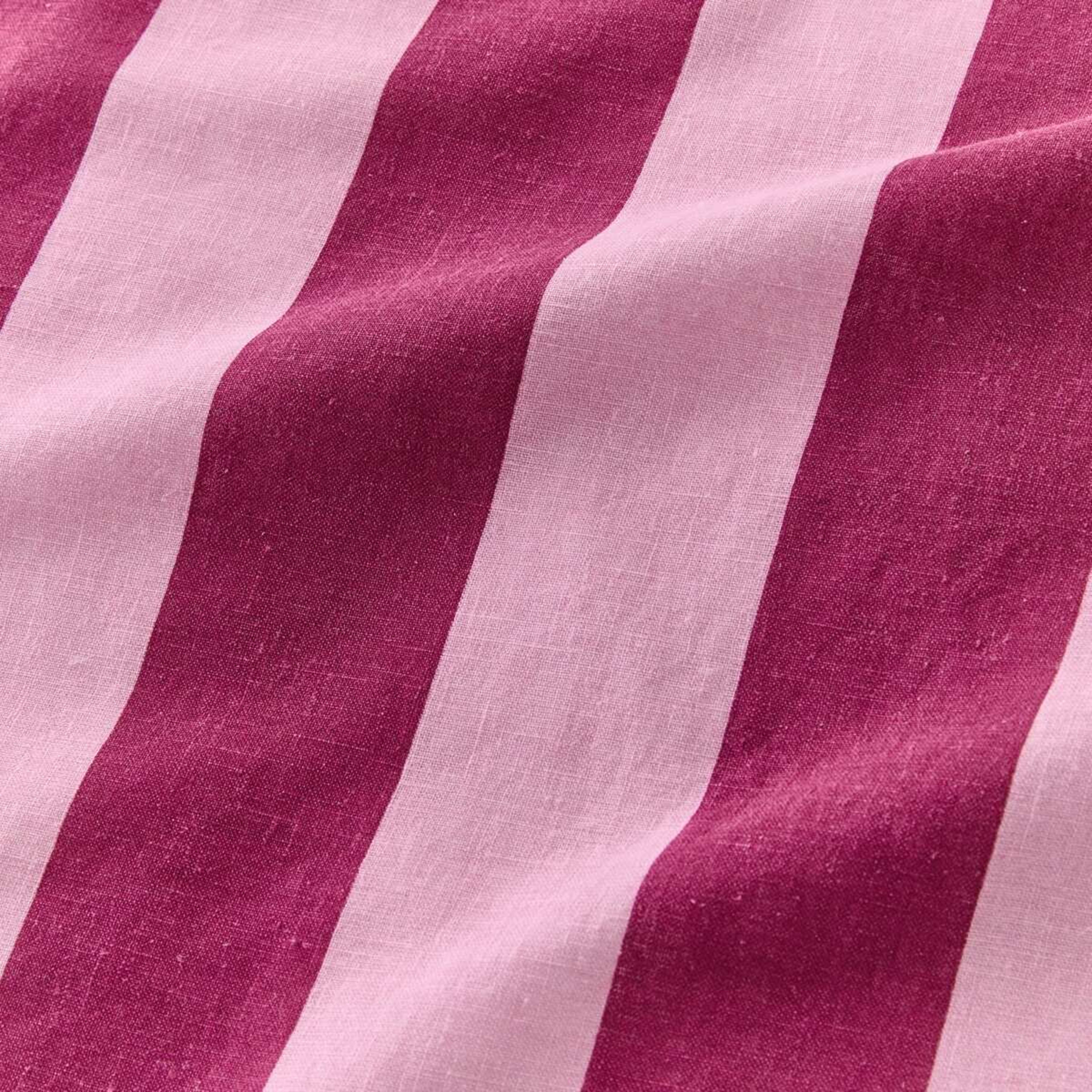 6 Stripe Linen Cotton Quilt Cover Set - Queen Bed, Berry, 6 of 7