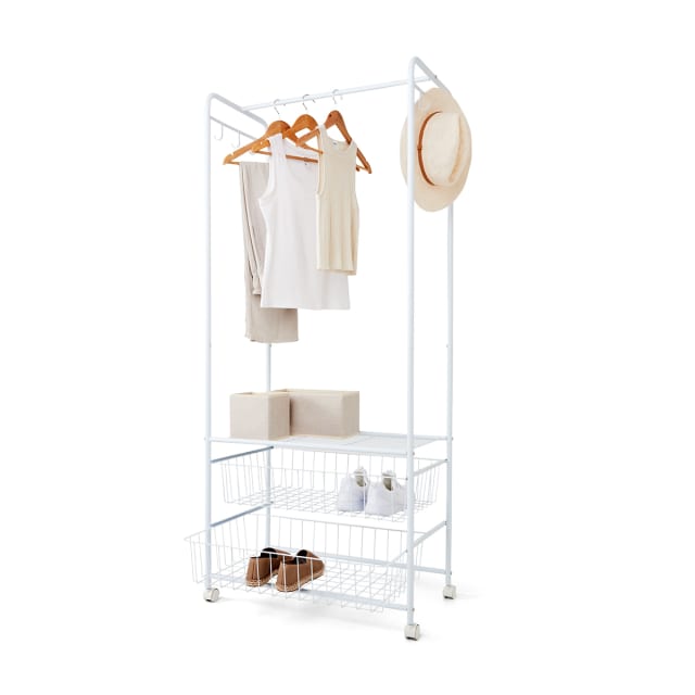 Garment Rack with 2 Wire Drawers Kmart