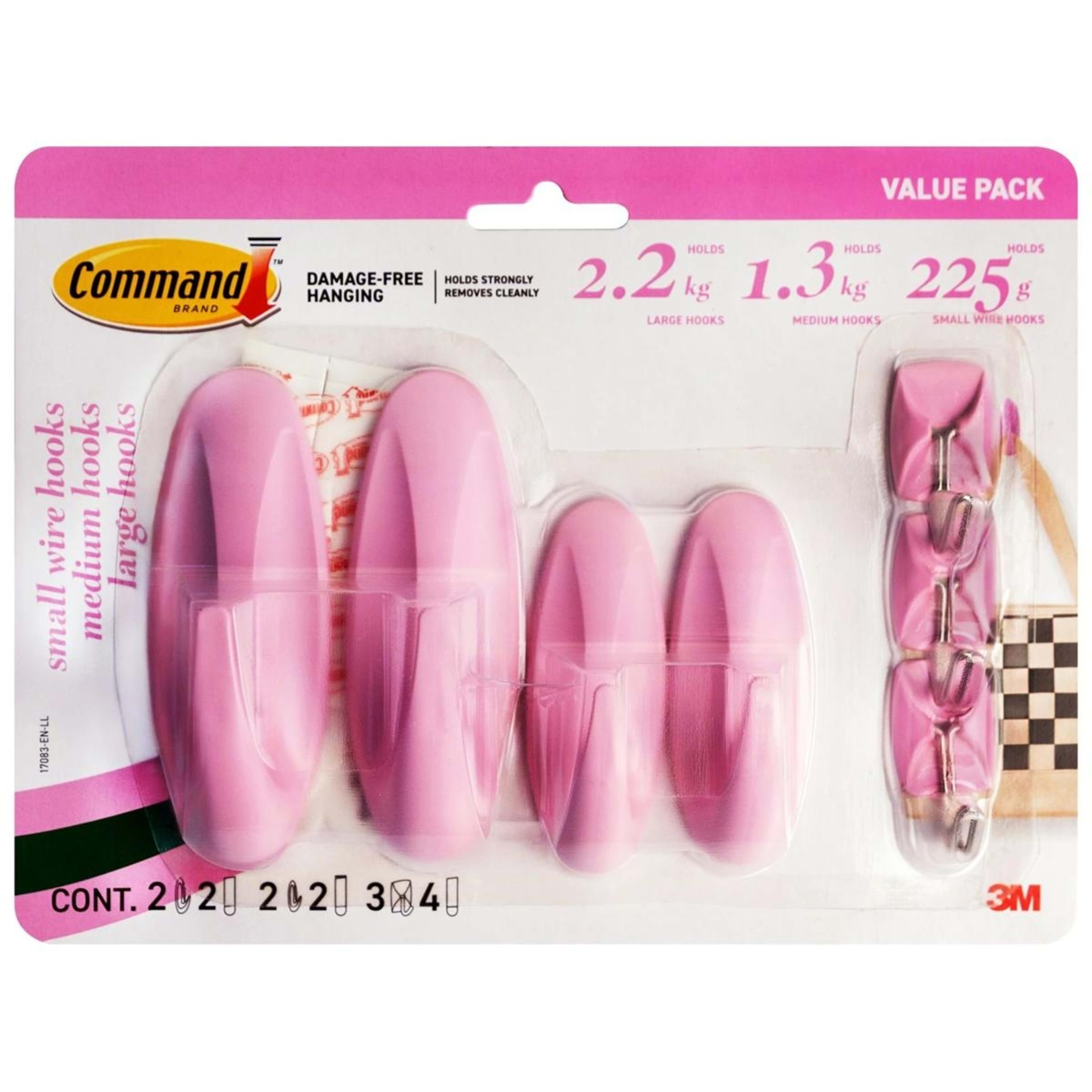 1 3M Command Coloured Hooks Mixed Pack- Lilac Lemonade, 1 of 2