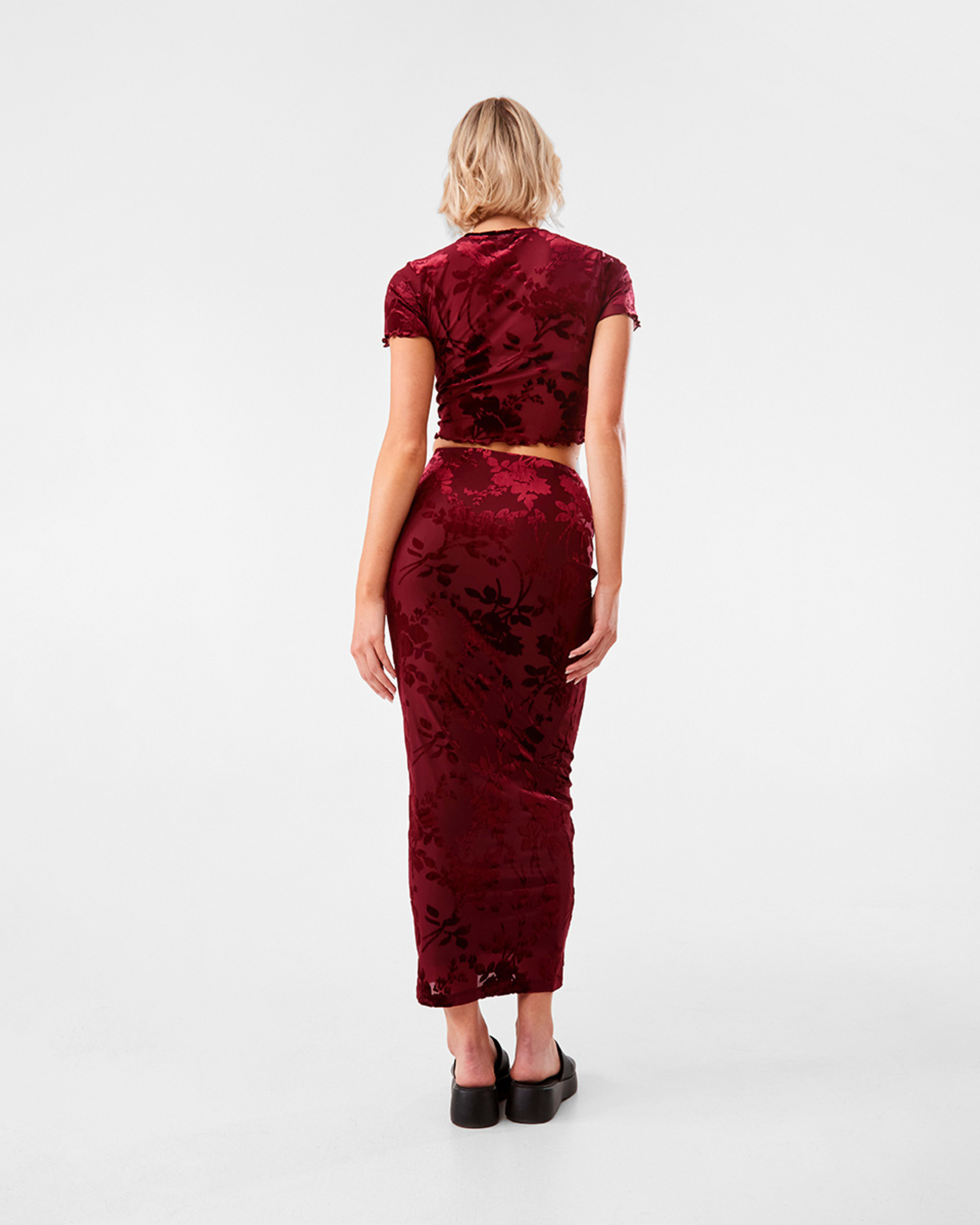 6 Burnout Maxi Skirt Cran Juice, 6 of 8