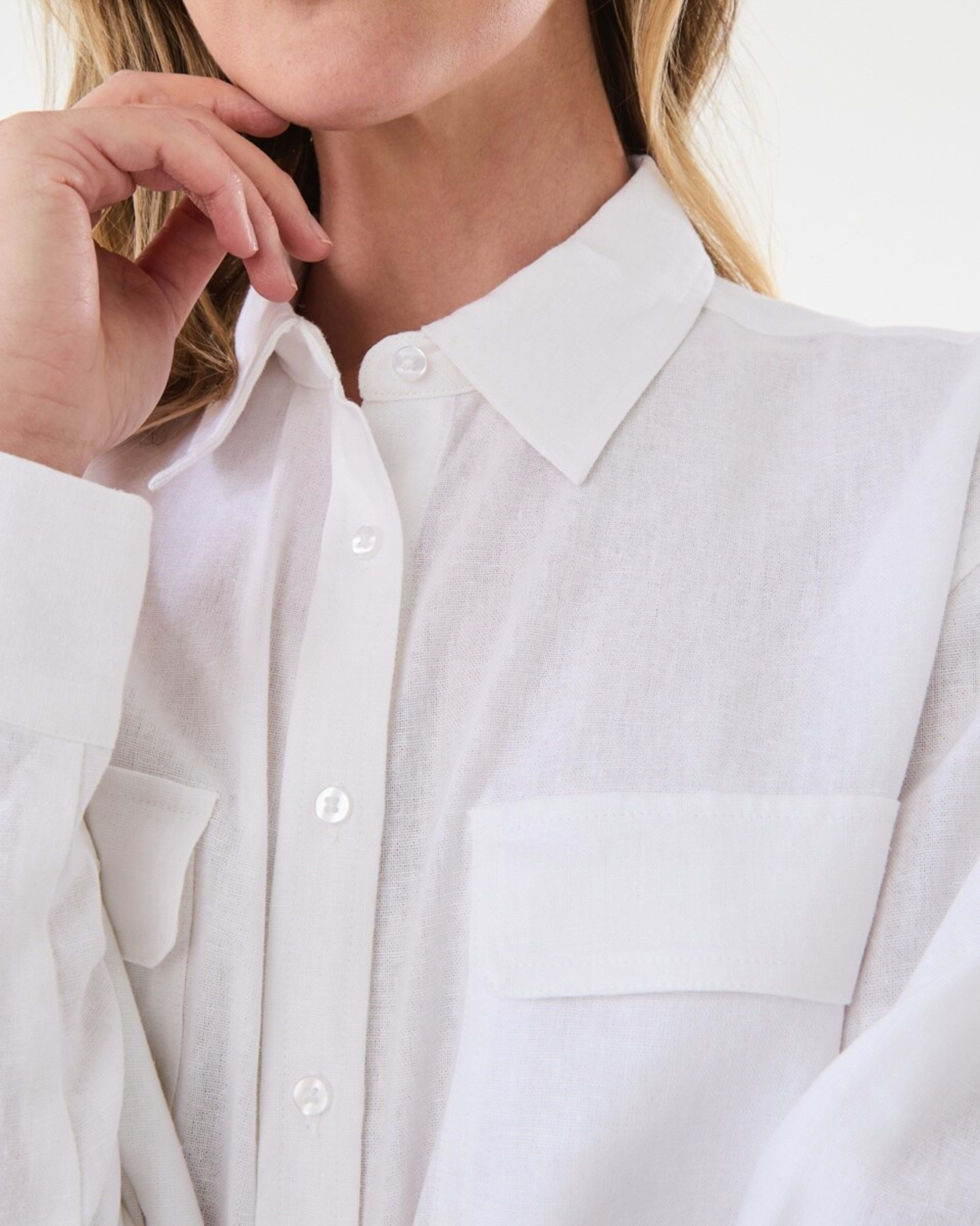 5 Long Sleeve Utility Shirt White, 5 of 6