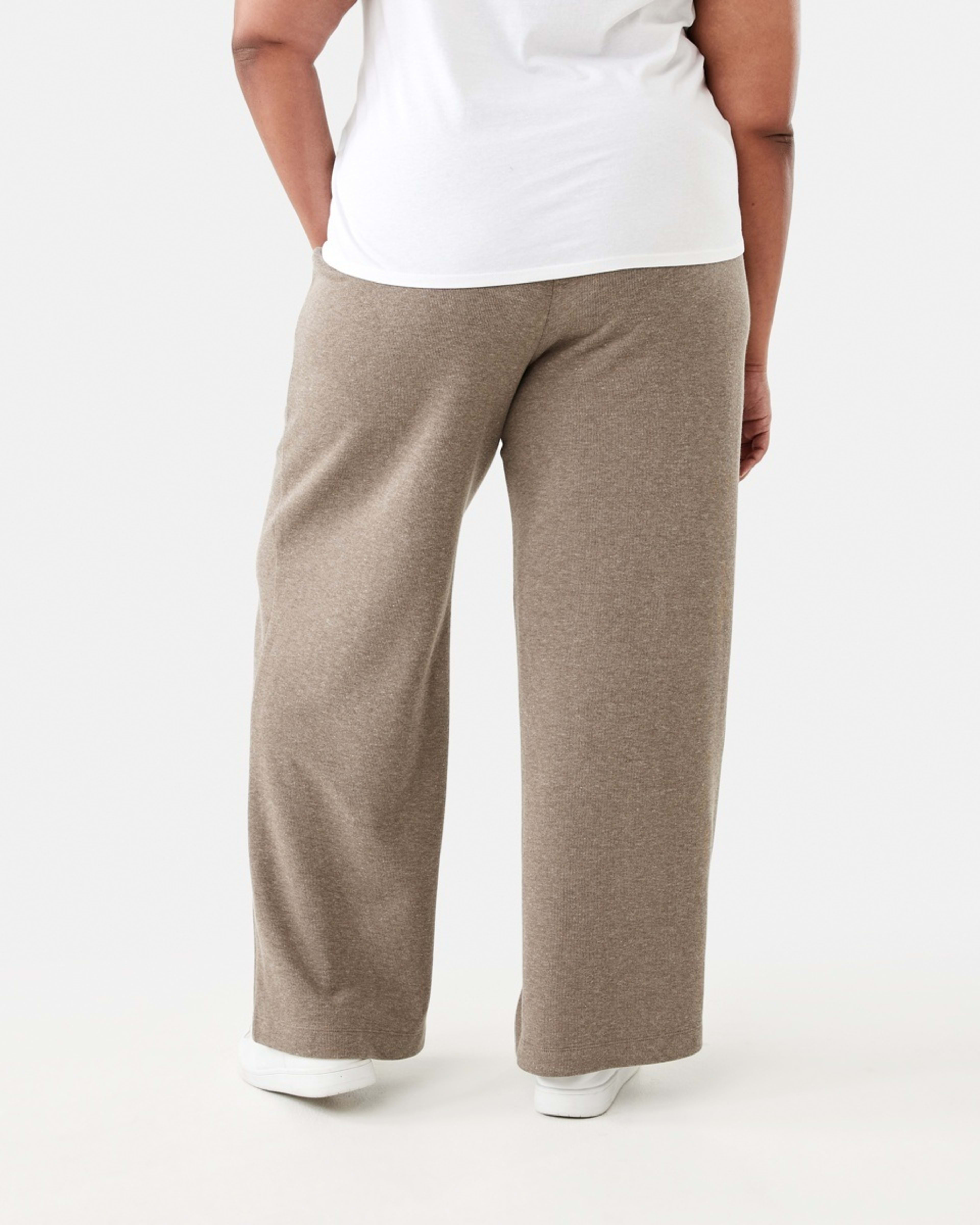 3 Curve Wide Leg Knit Pants Taupe Mrl, 3 of 5