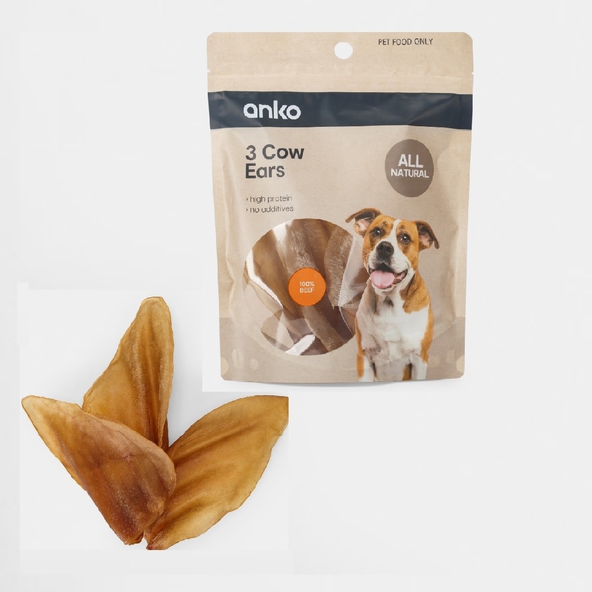 Pet Treat Cow Ears 3 Pack - Kmart