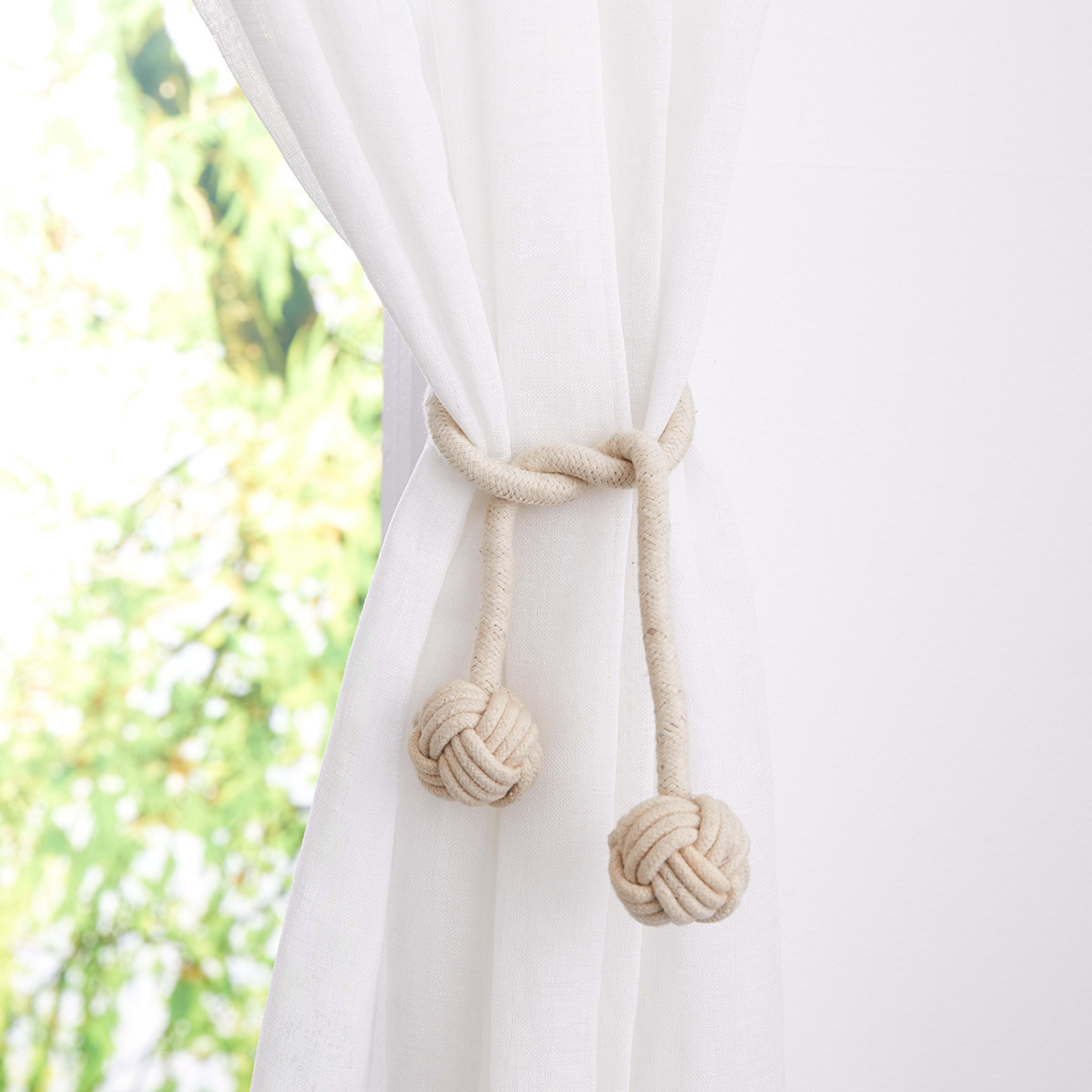 1 2 Pack Curtain Tiebacks - White