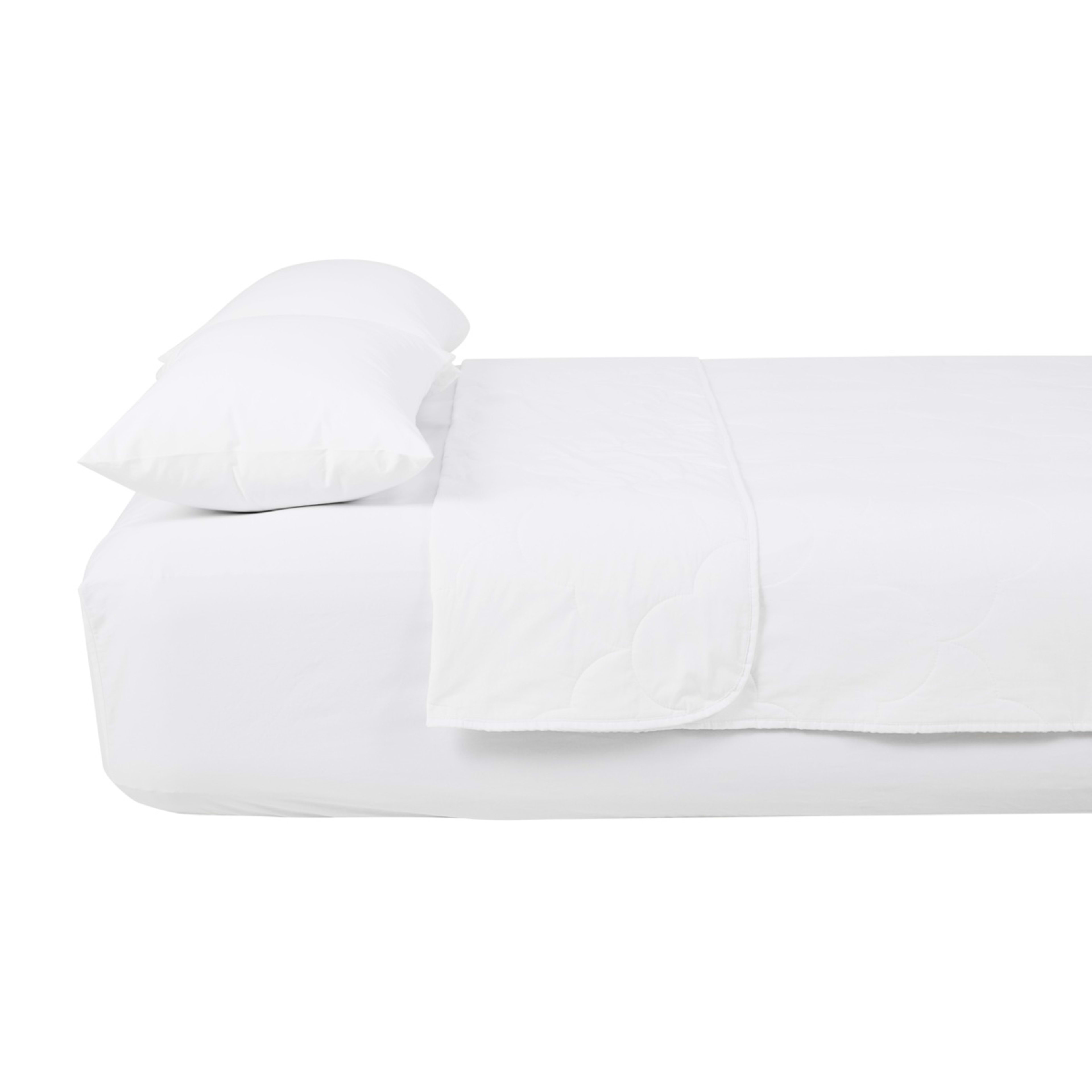 4 Low Warmth Summer Cotton Quilt - Double Bed, White, 4 of 4