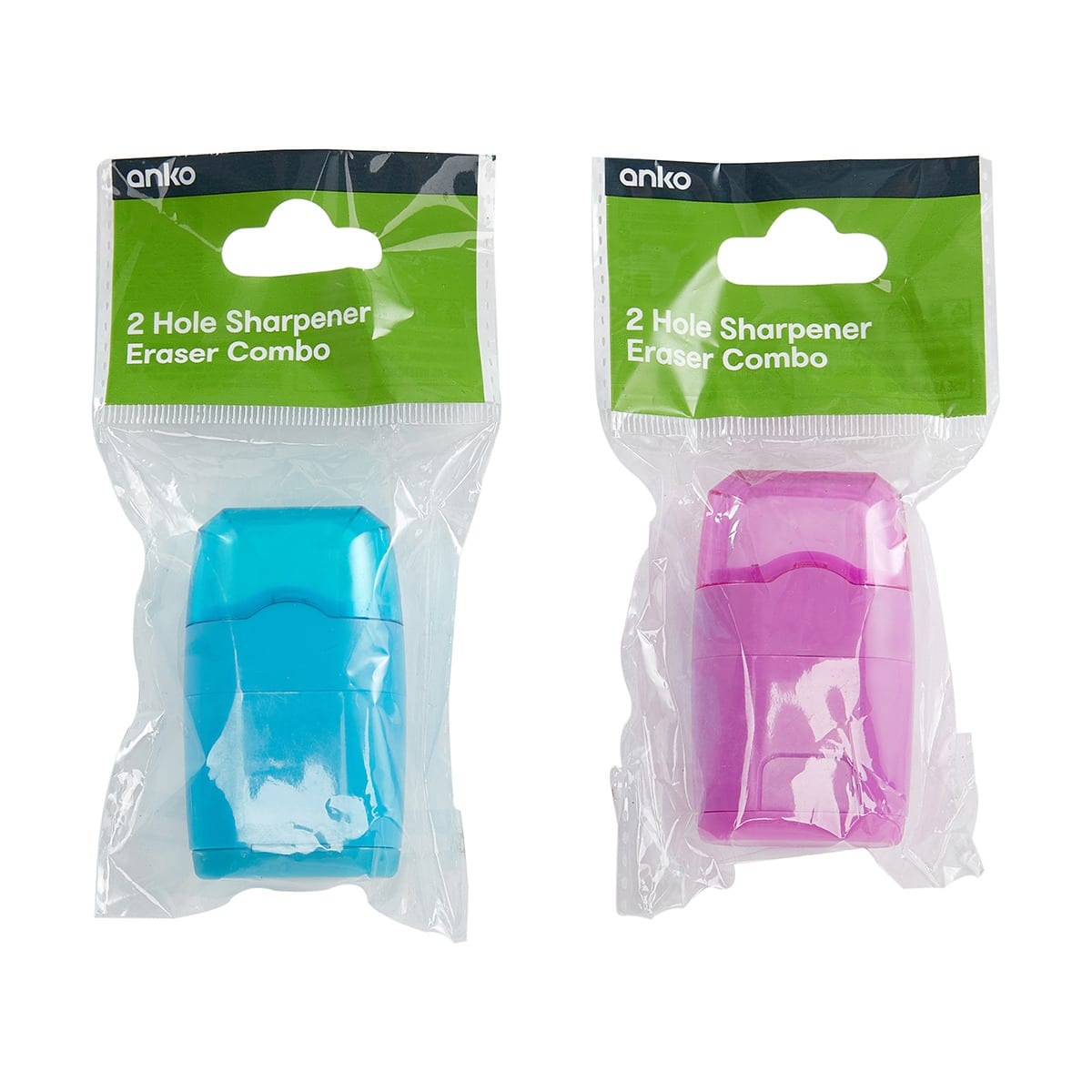 2 Hole Sharpener Eraser Combo Assorted Kmart