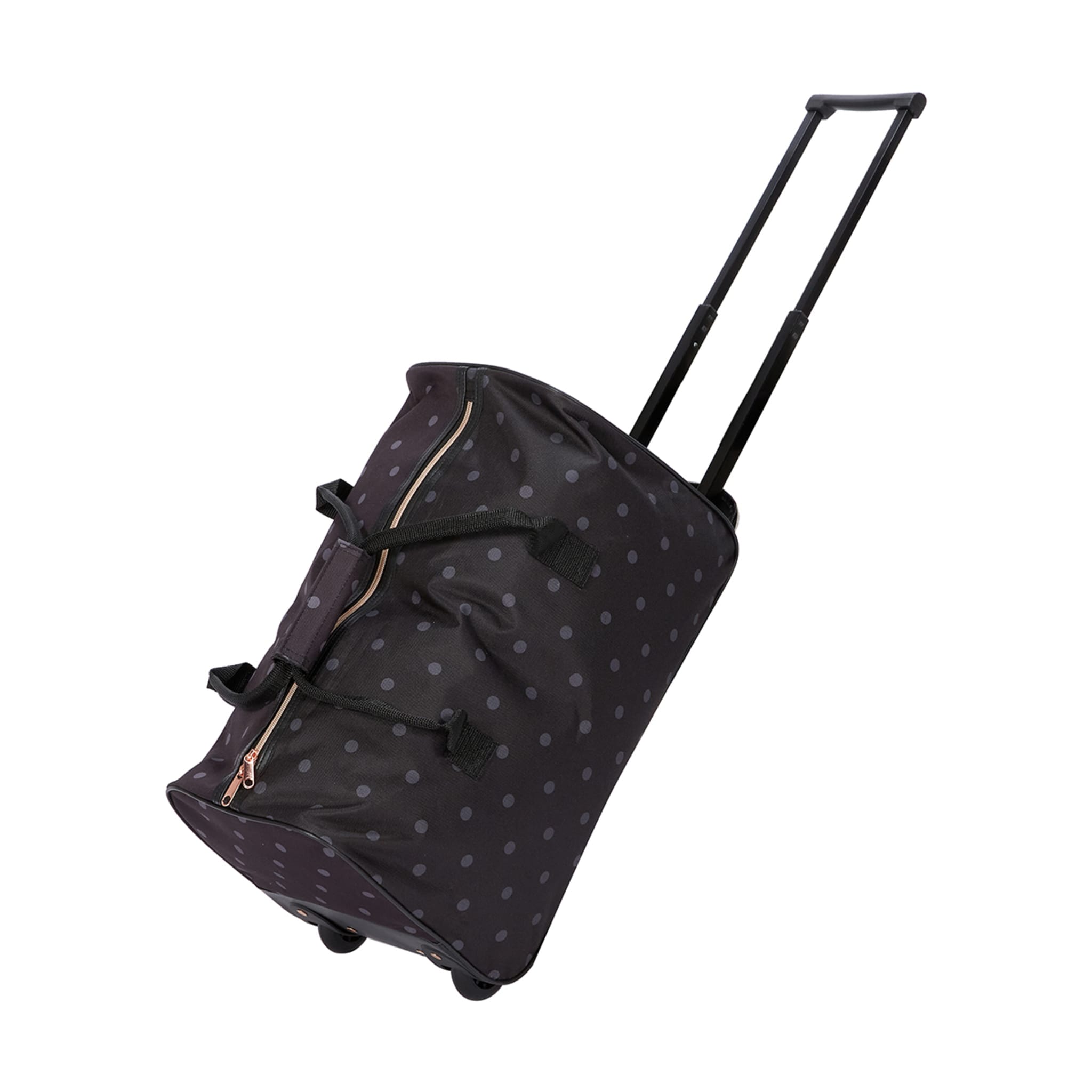 4 Piece Polka Dot Soft Case Luggage Set Black Kmart NZ