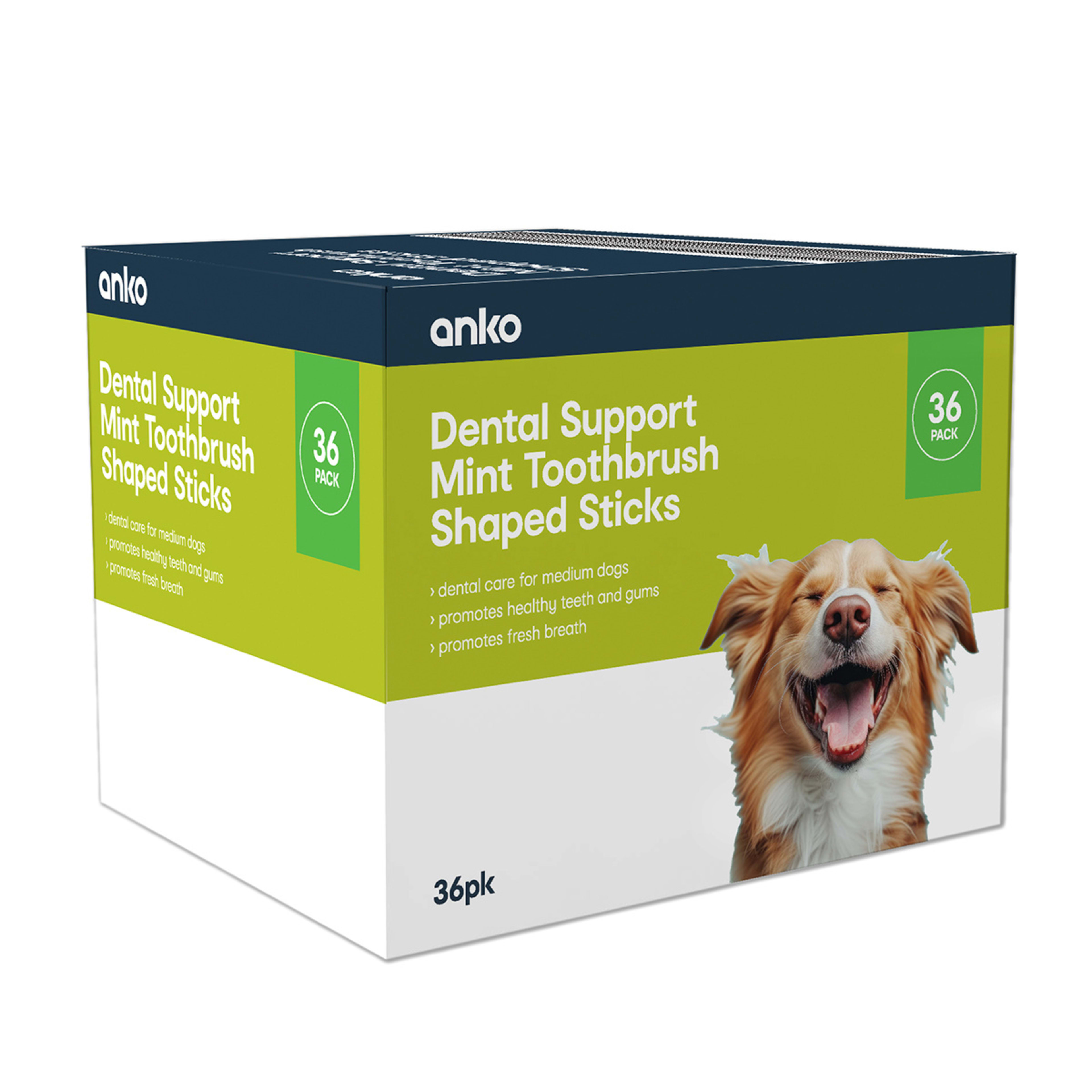 1 36 Pack Pet Treat Dental Toothbrush Bulk - Medium