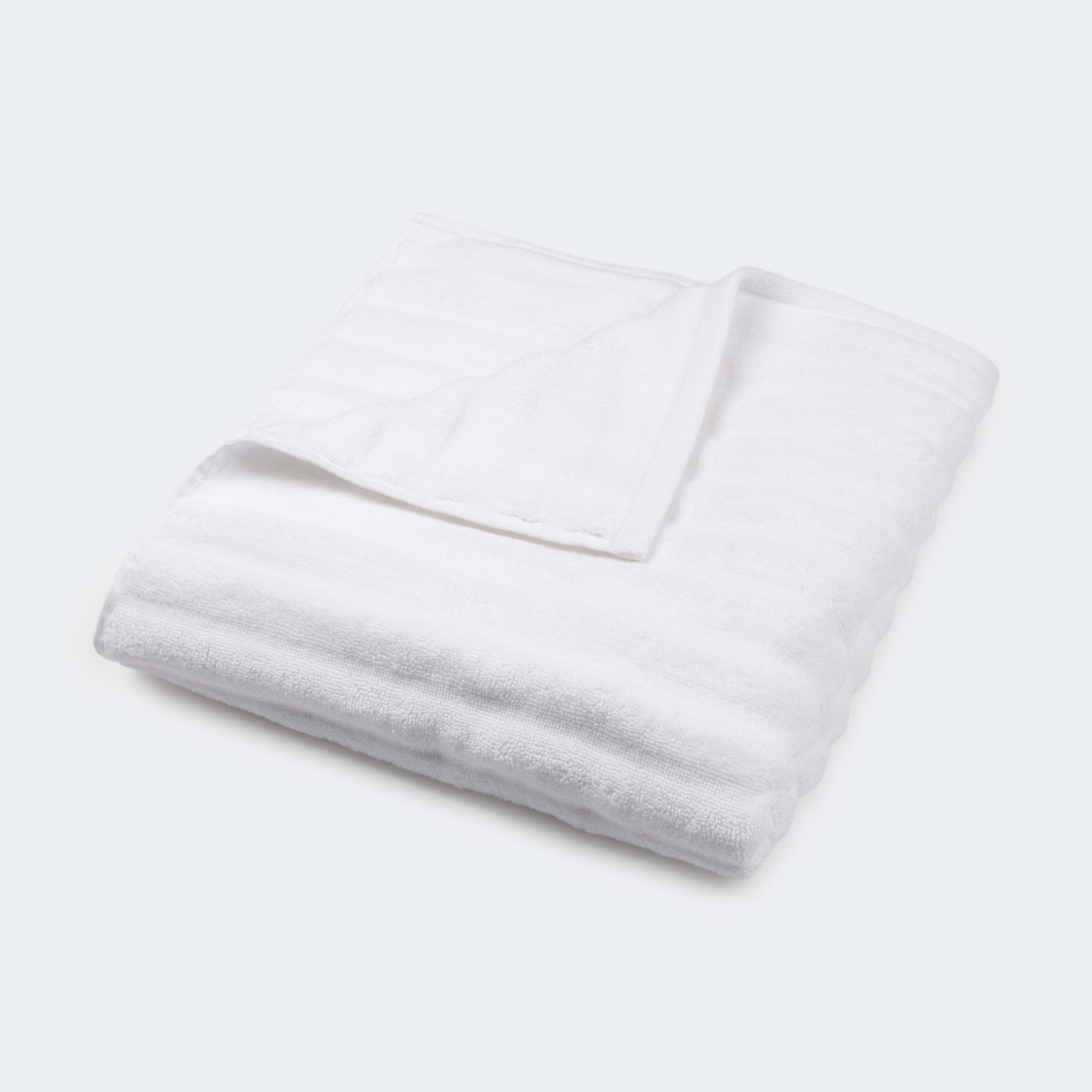Thick Ribbed Australian Cotton Bath Towel - White