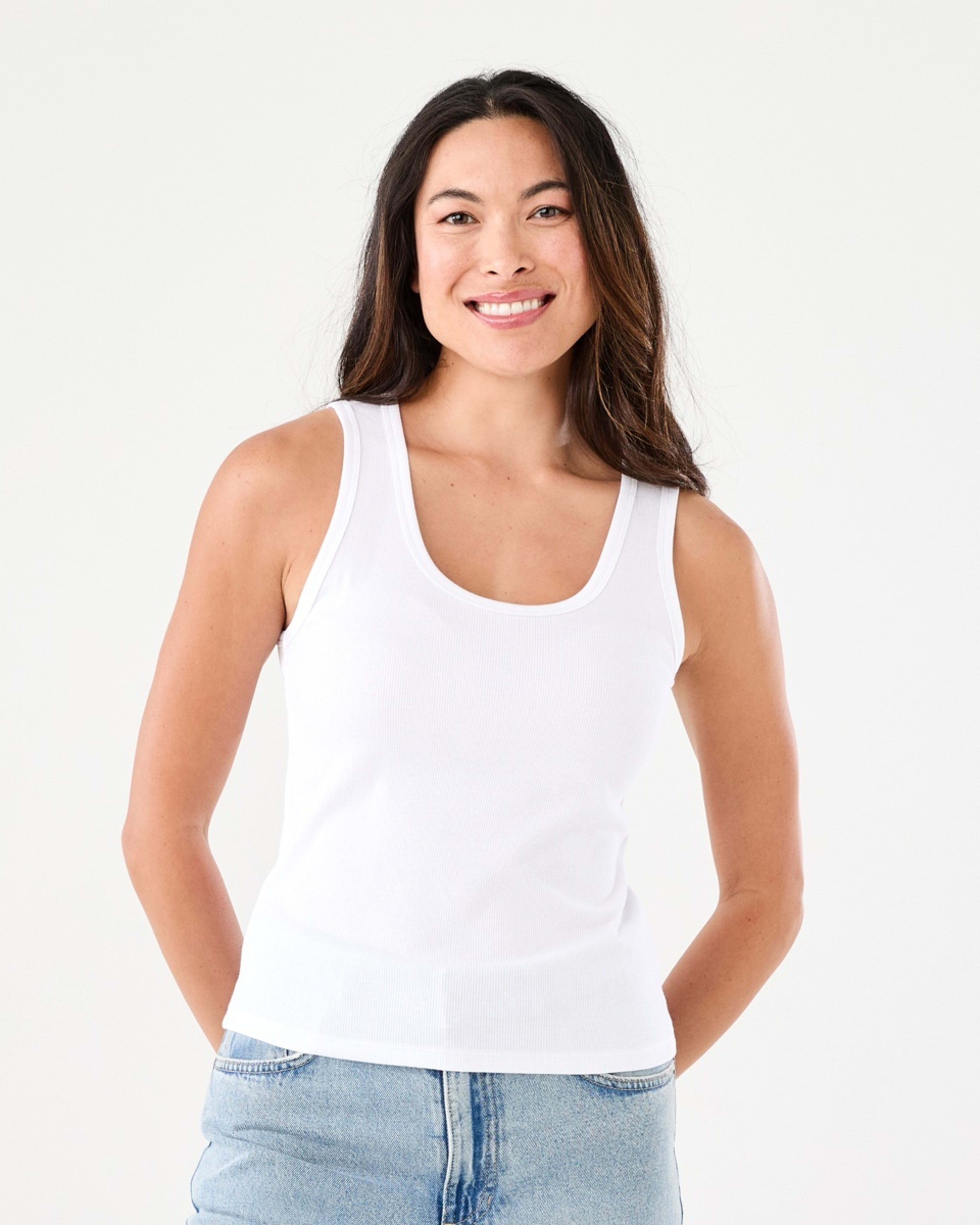 1 Sleeveless Rib Tank WHITE