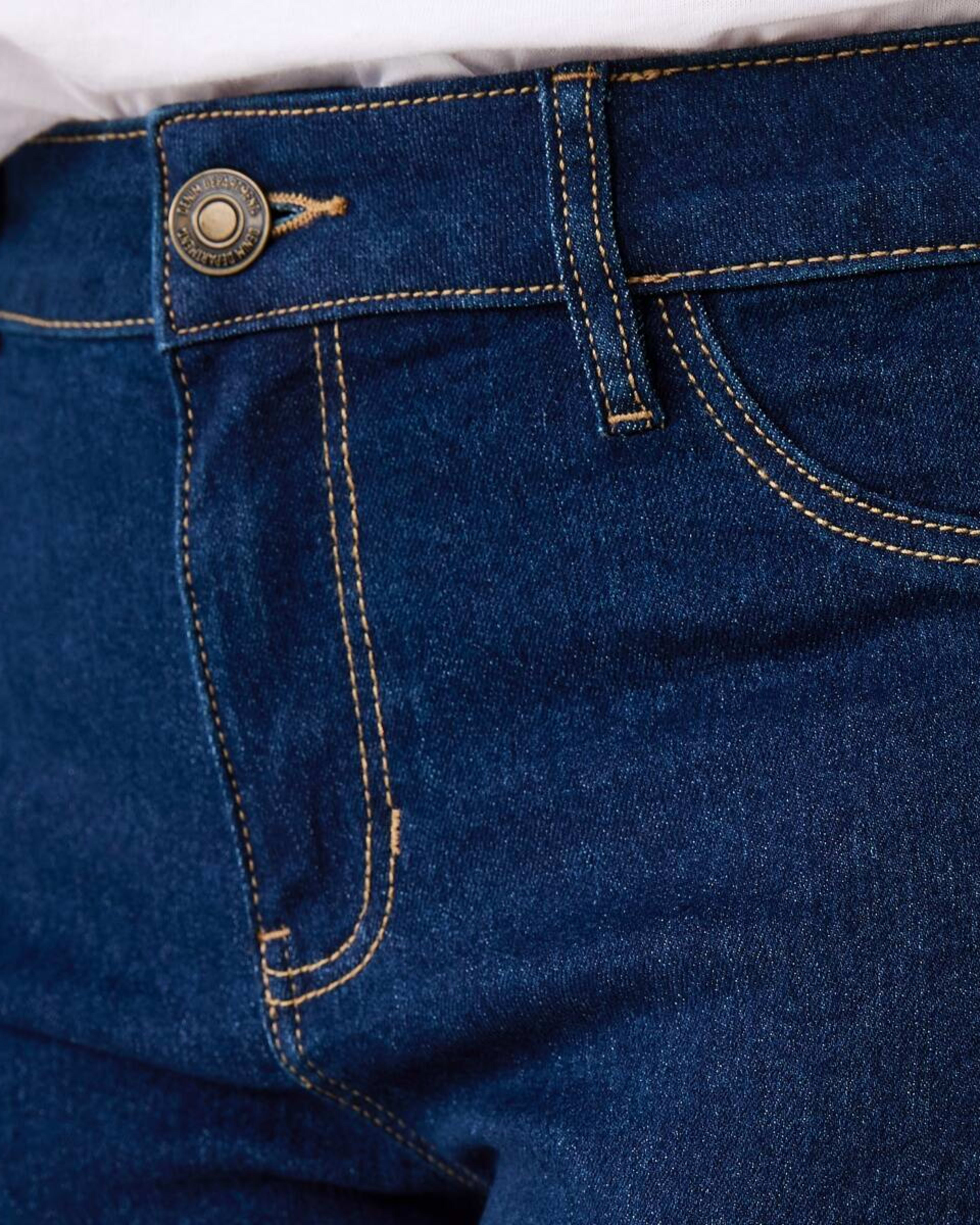 4 Mid Rise Denim Shorts INDIGO WASH, 4 of 6